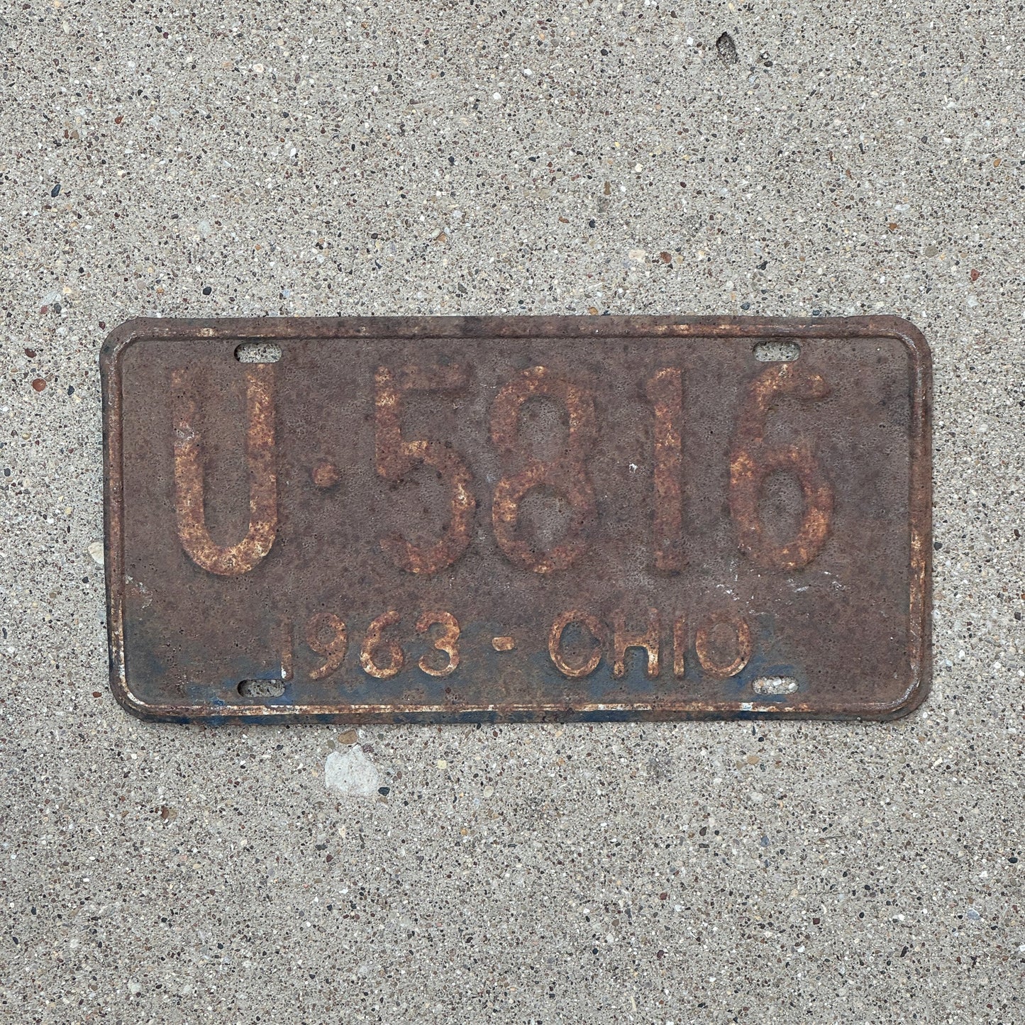 Photo of a 1963 Ohio License Plate Auto Tag Garage Decor Vintage U 5816