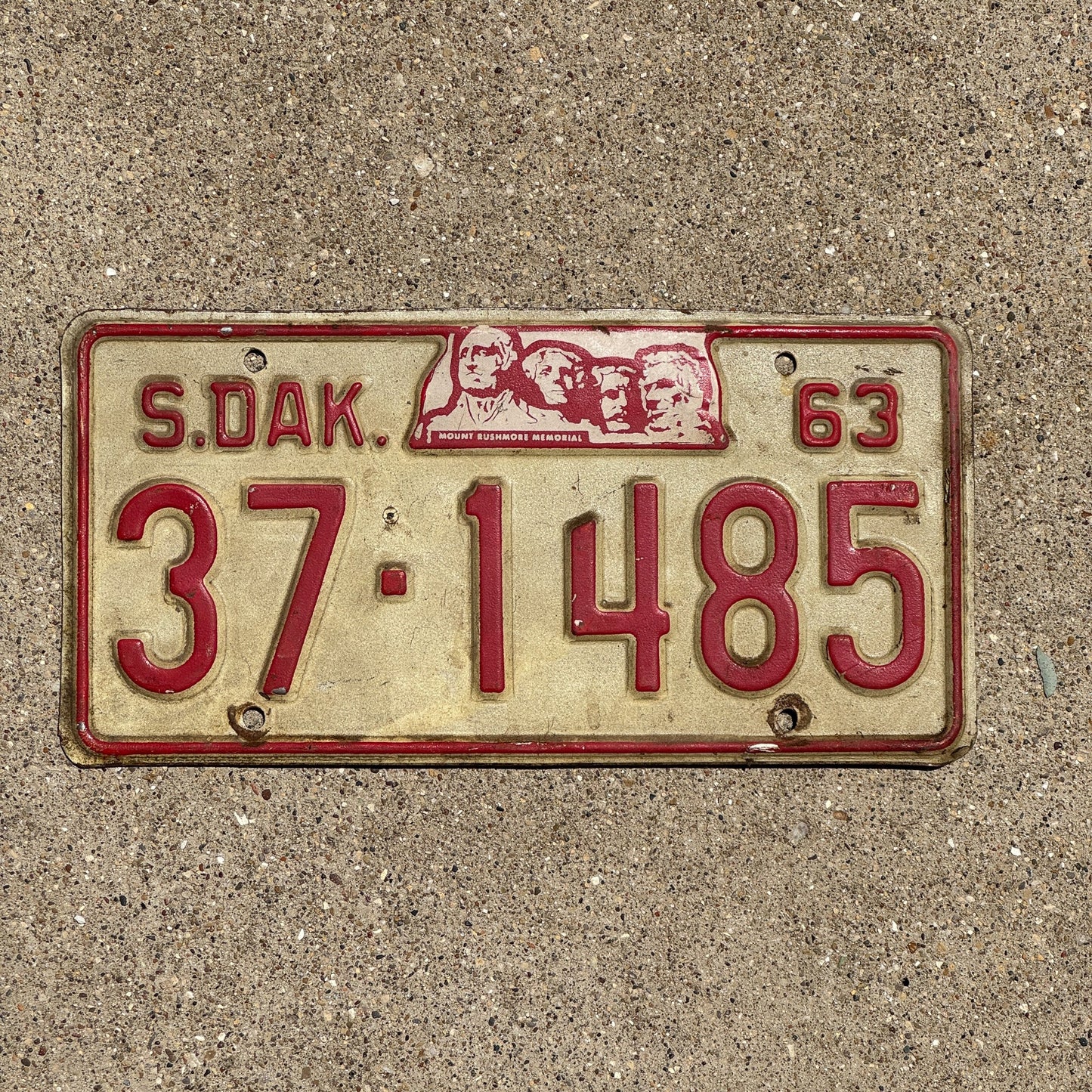 Photo of a 1963 South Dakota License Plate Auto Tag Garage Decor Vintage Hutchinson 37 1485