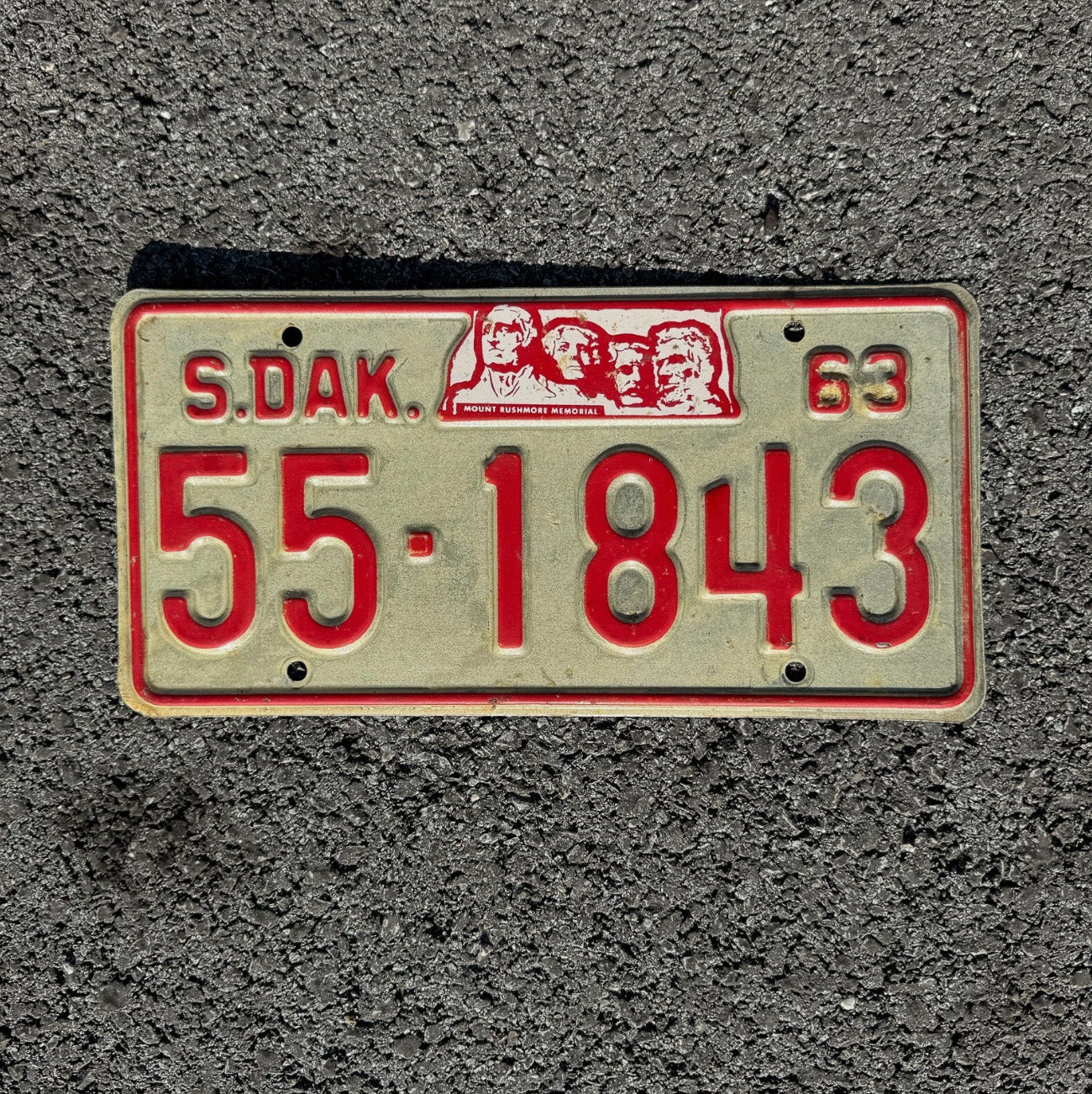 Photo of a 1963 South Dakota License Plate Auto Tag Garage Decor Vintage Roberts County 55 1843