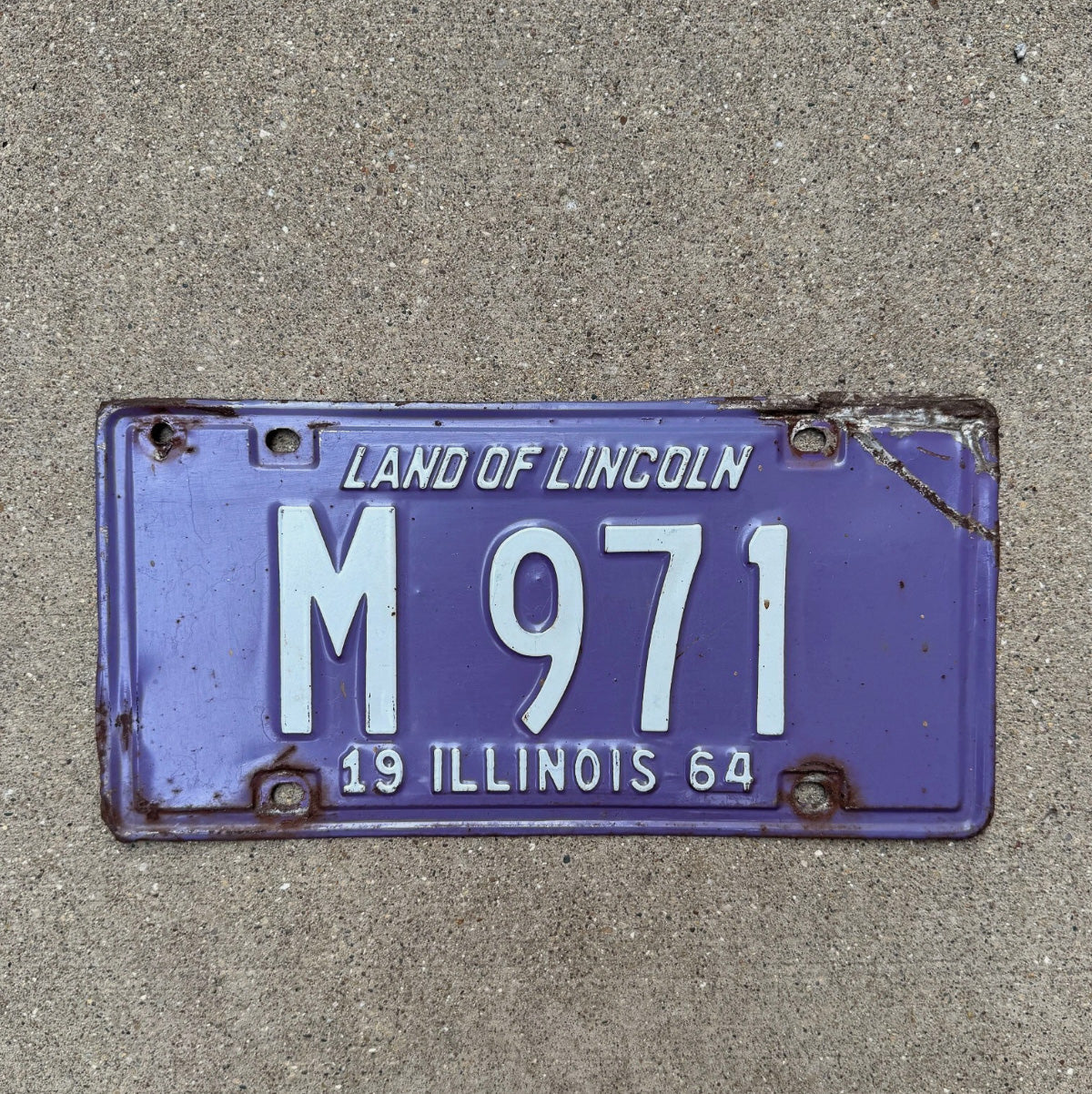 Photo of a 1964 Illinois MUNICIPAL License Plate Auto Tag Garage Decor Vintage License Plate Auto Tag Garage Decor M 971