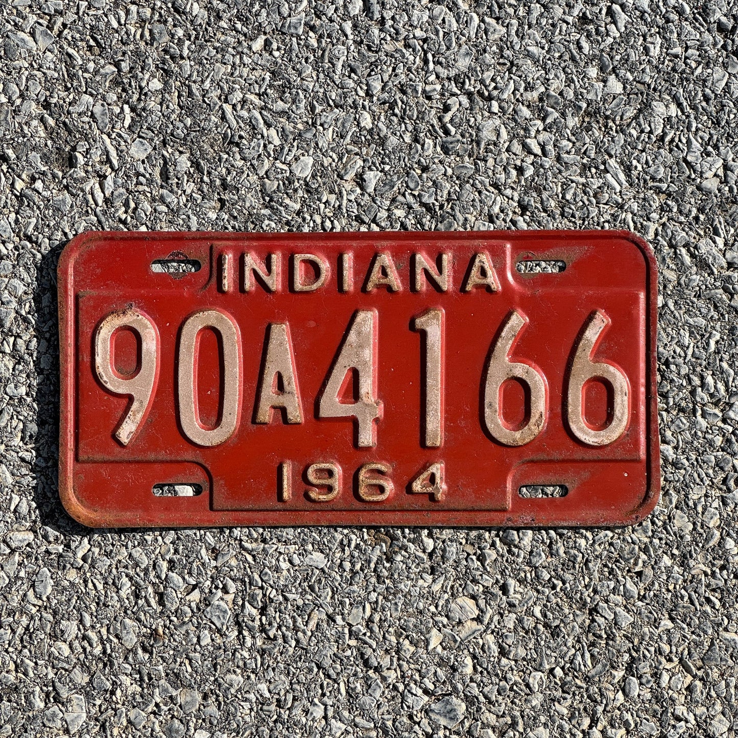 Photo of a 1964 Indiana License Plate Auto Tag Garage Decor Vintage 90A4166