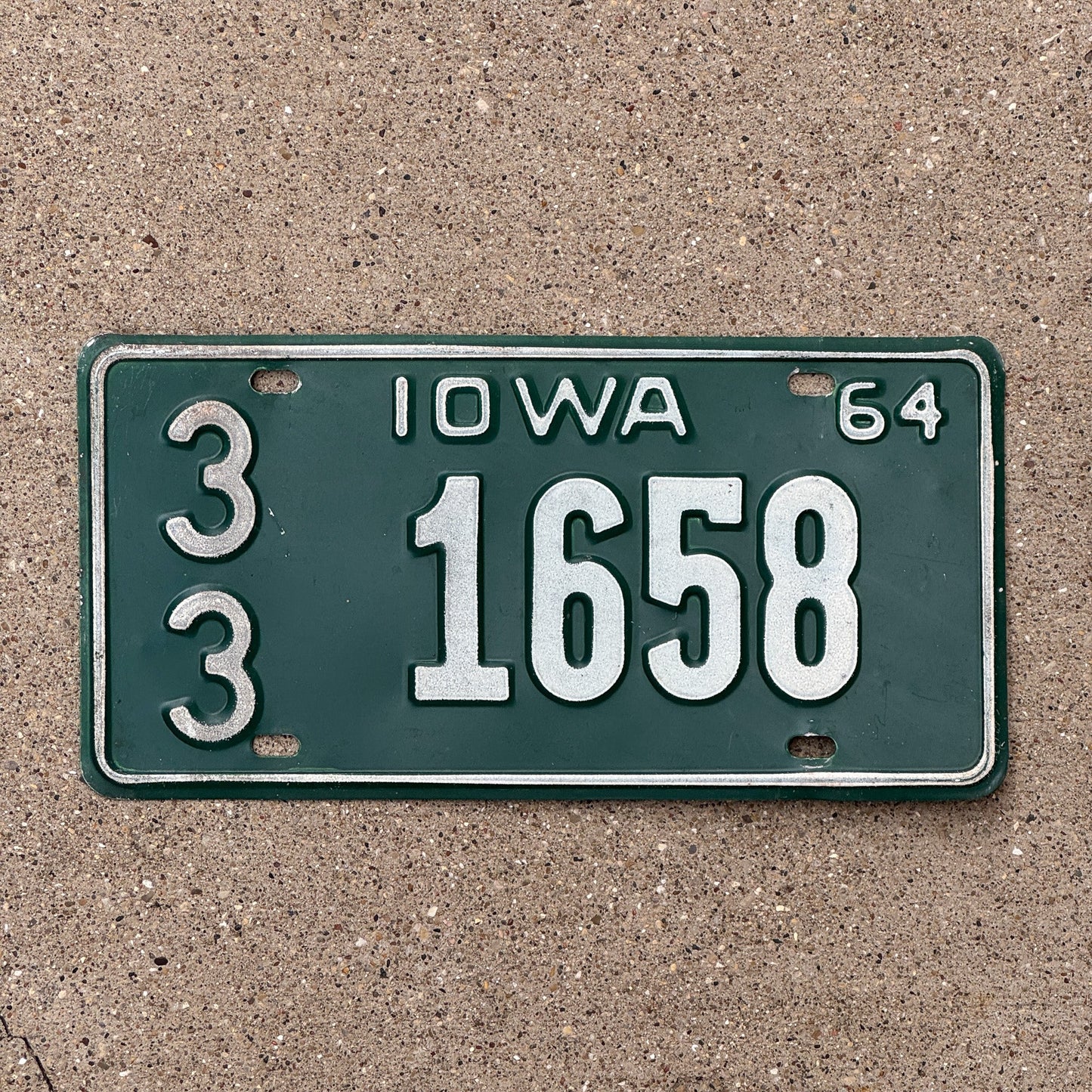 Photo of a 1964 Iowa License Plate Auto Tag Garage Decor Vintage 33 1658