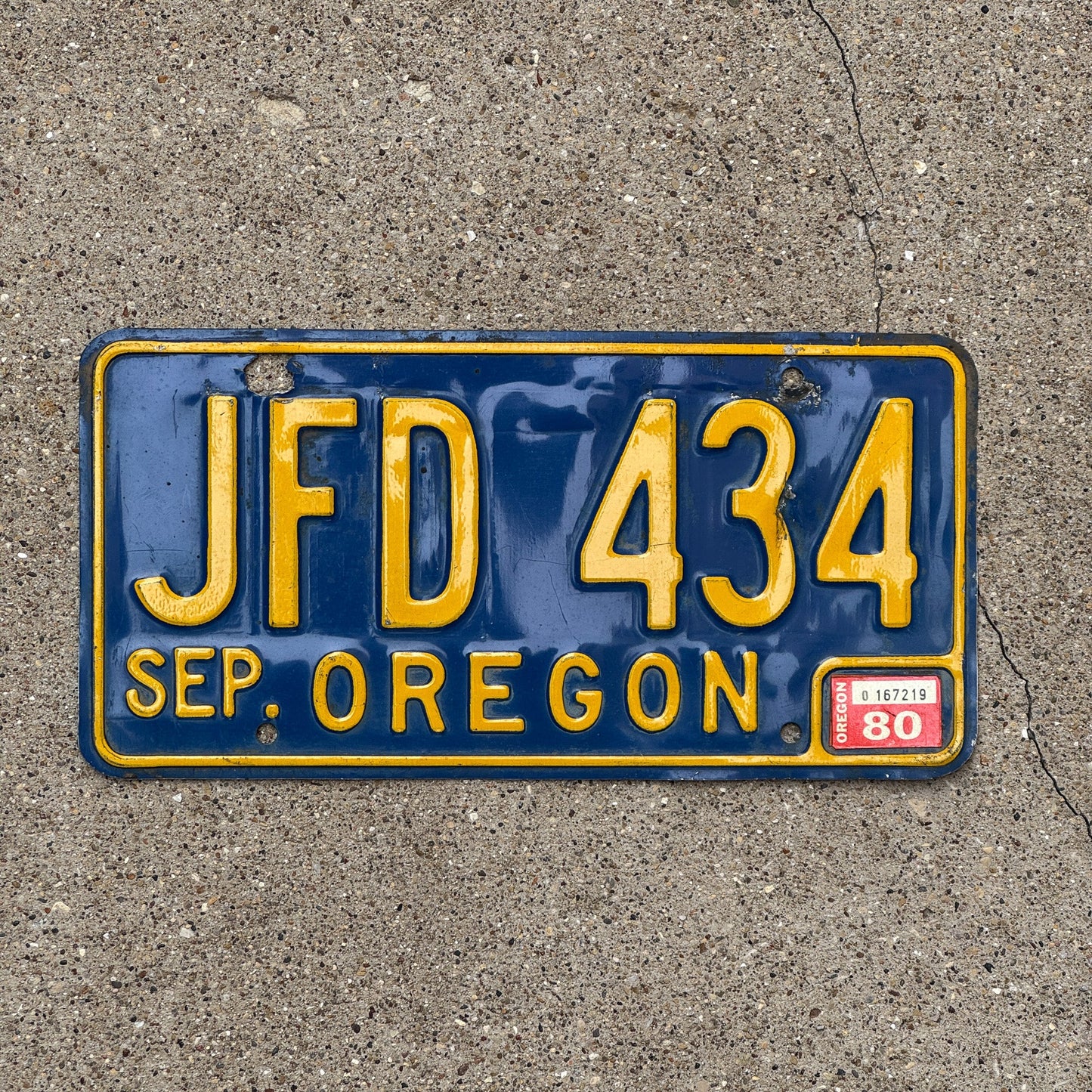 Photo of a 1964 Oregon License Plate Auto Tag Garage Decor Vintage JFD 434