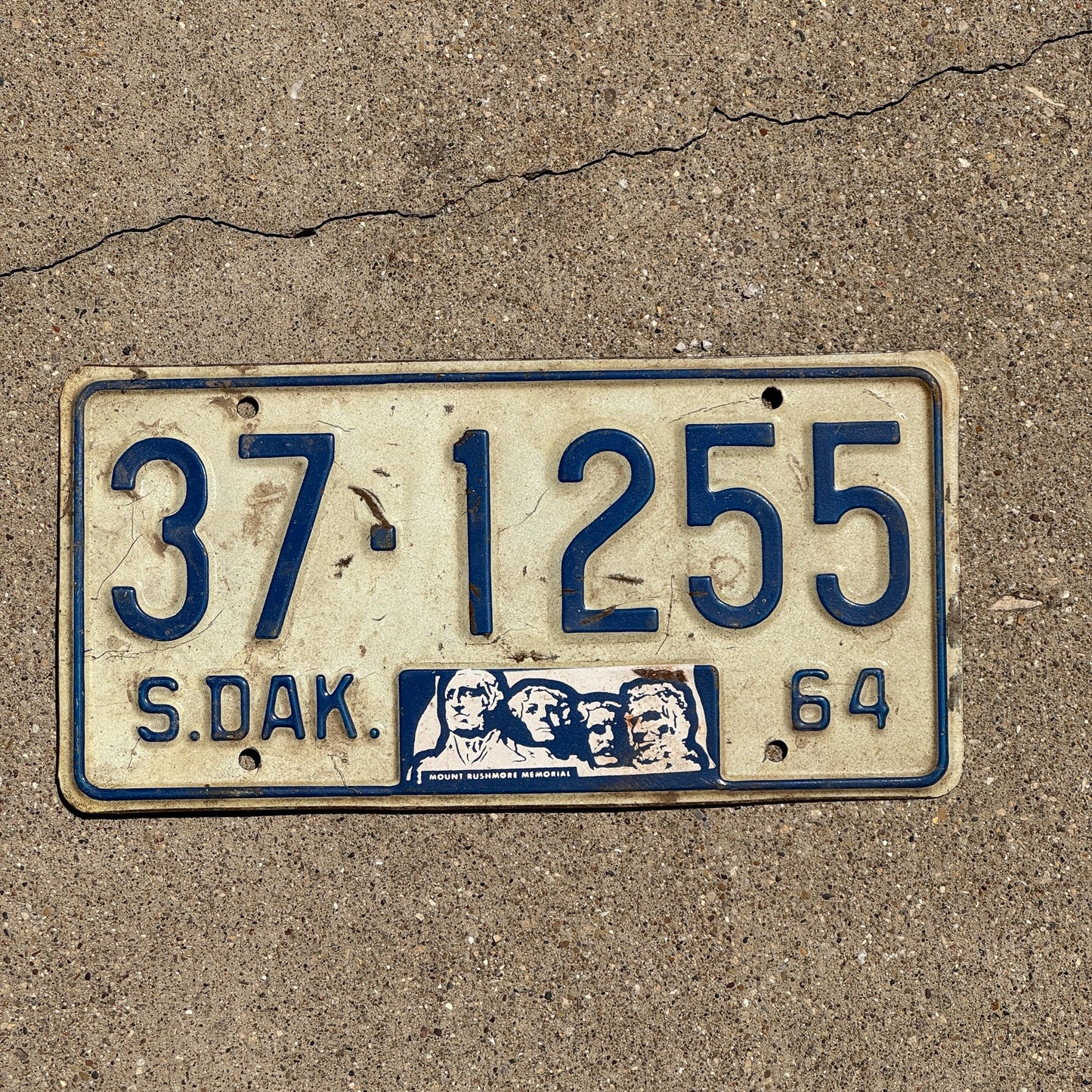 Photo of a 1964 South Dakota License Plate Auto Tag Garage Decor Vintage Hutchinson 37 1255