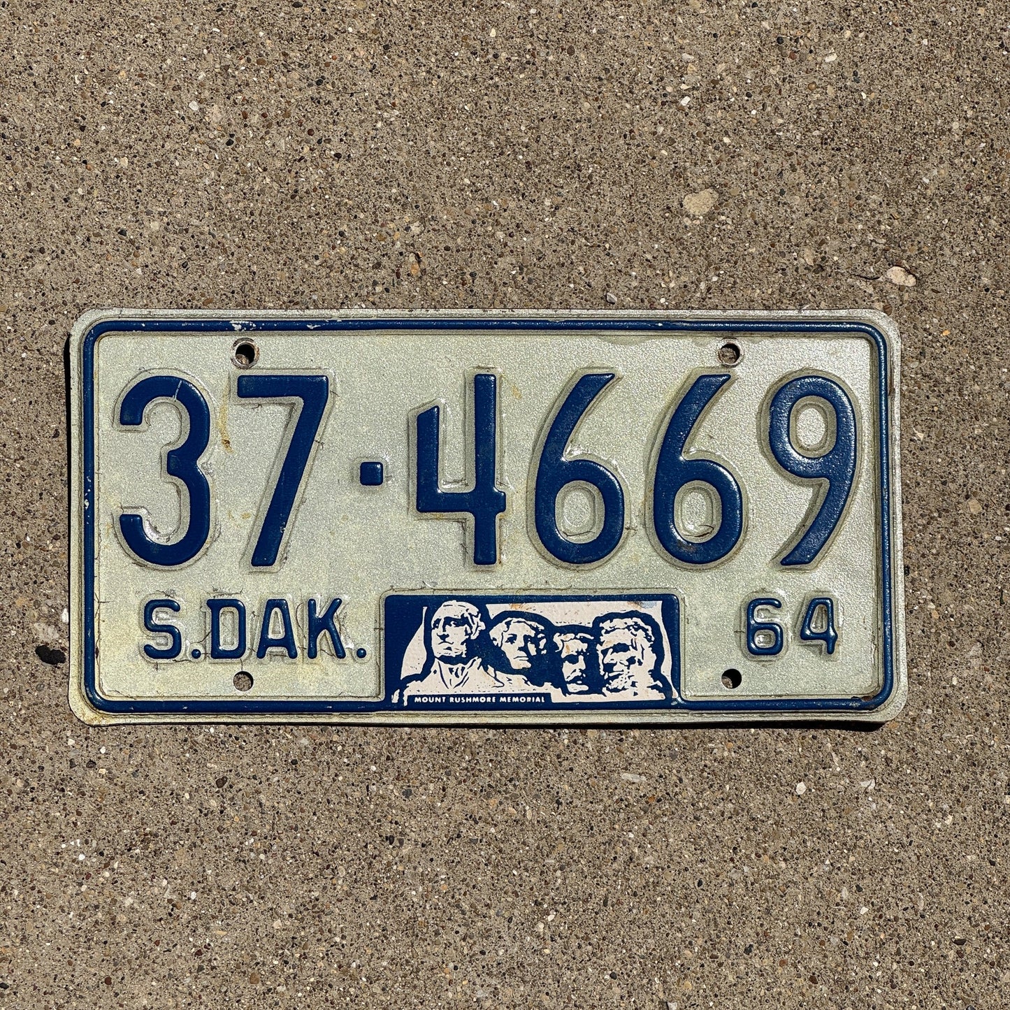 Photo of a 1964 South Dakota License Plate Auto Tag Garage Decor Vintage Hutchinson 37 4669