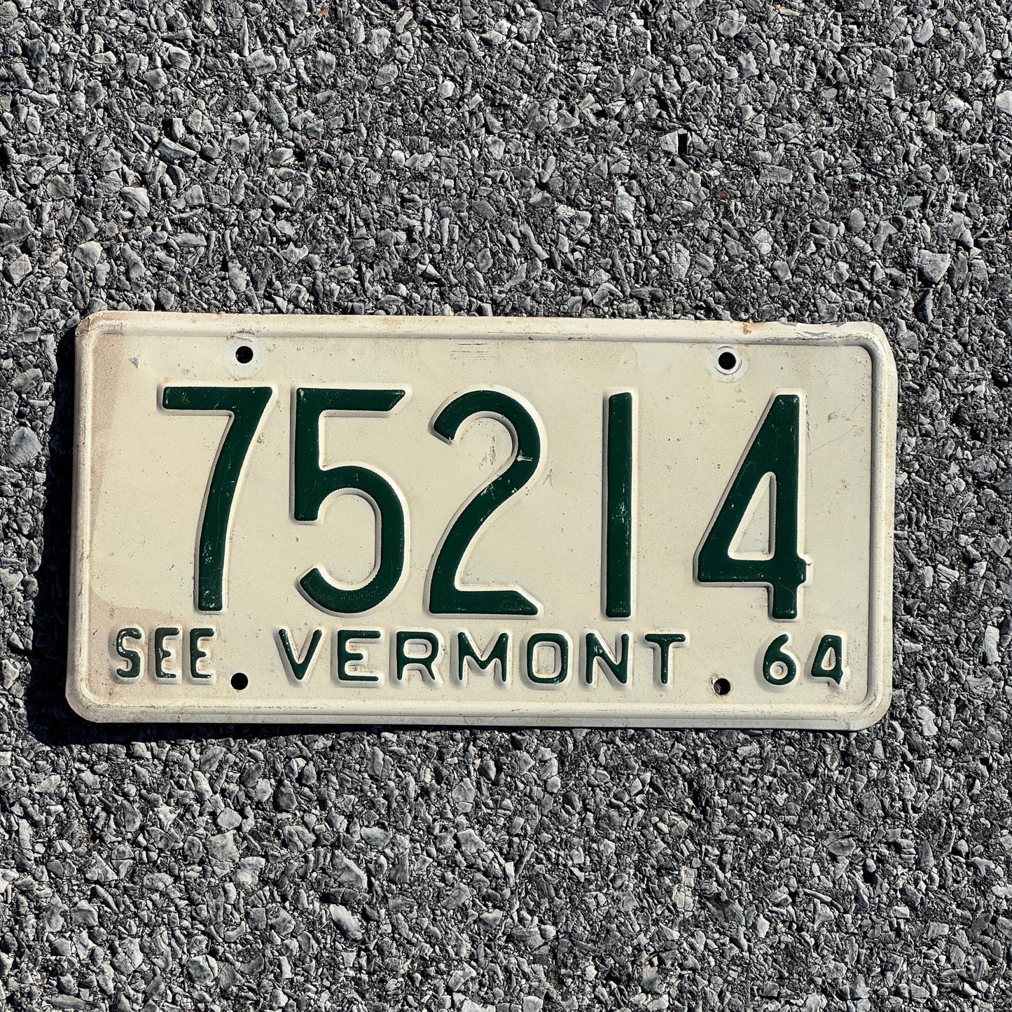 Photo of a 1964 Vermont License Plate Auto Tag Garage Decor Vintage 75214