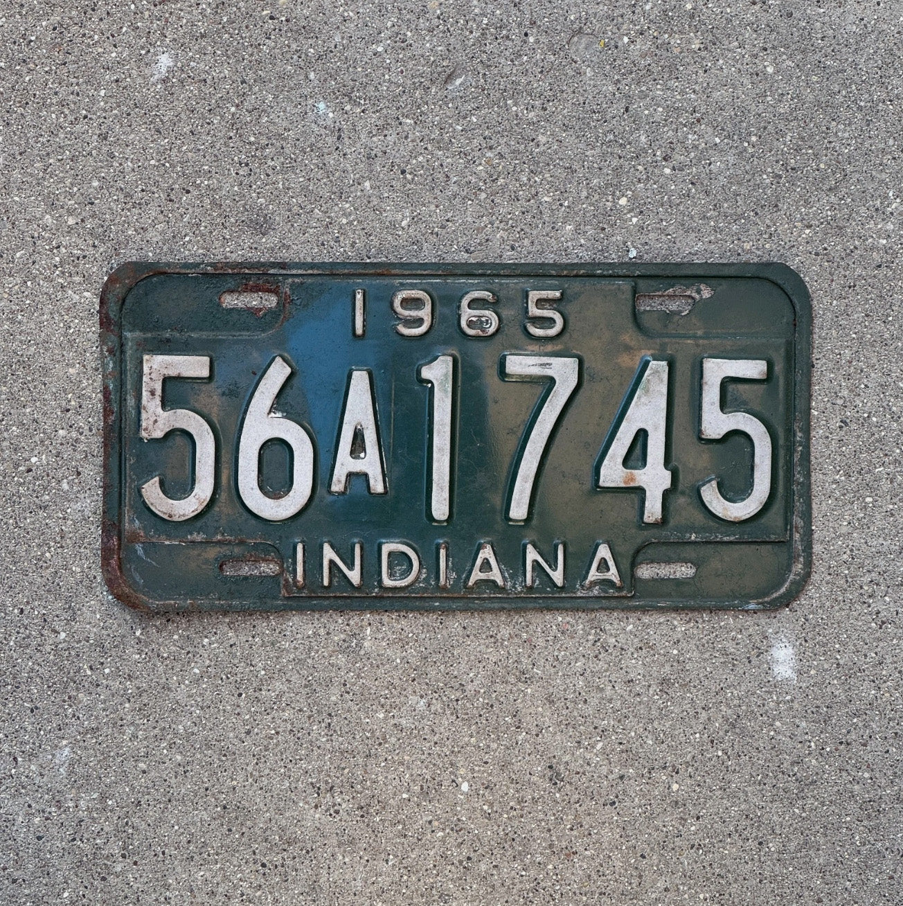 Photo of a 1965 Indiana License Plate Auto Tag Garage Decor Vintage 56 A 1745