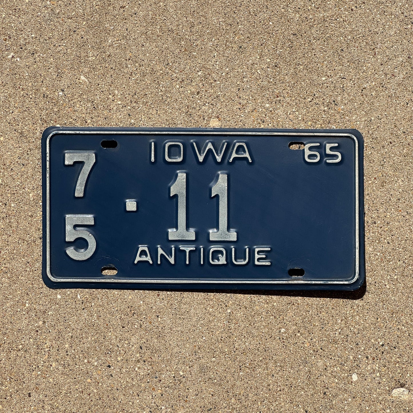 Photo of a 1965 Iowa Antique Vehicle License Plate Auto Tag Garage Decor Vintage Historic Low Number 75 11