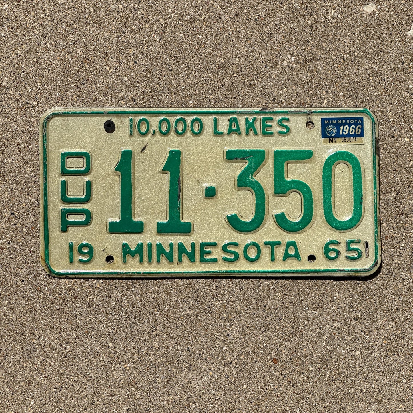 Photo of a 1965 Minnesota Duplicate License Plate Auto Tag Garage Decor Vintage 11 350
