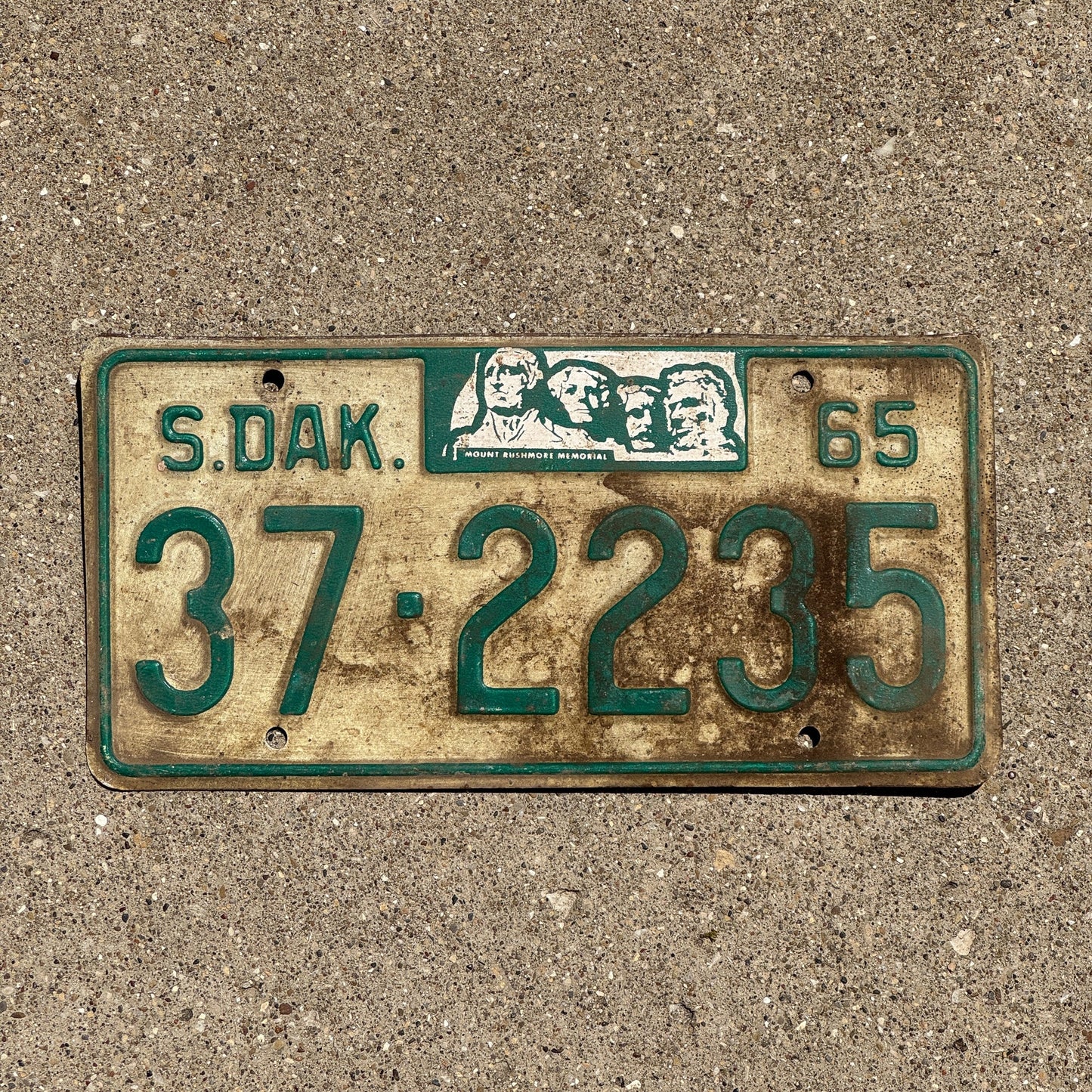 Photo of a 1965 South Dakota License Plate Auto Tag Garage Decor Vintage Hutchinson 37 2235