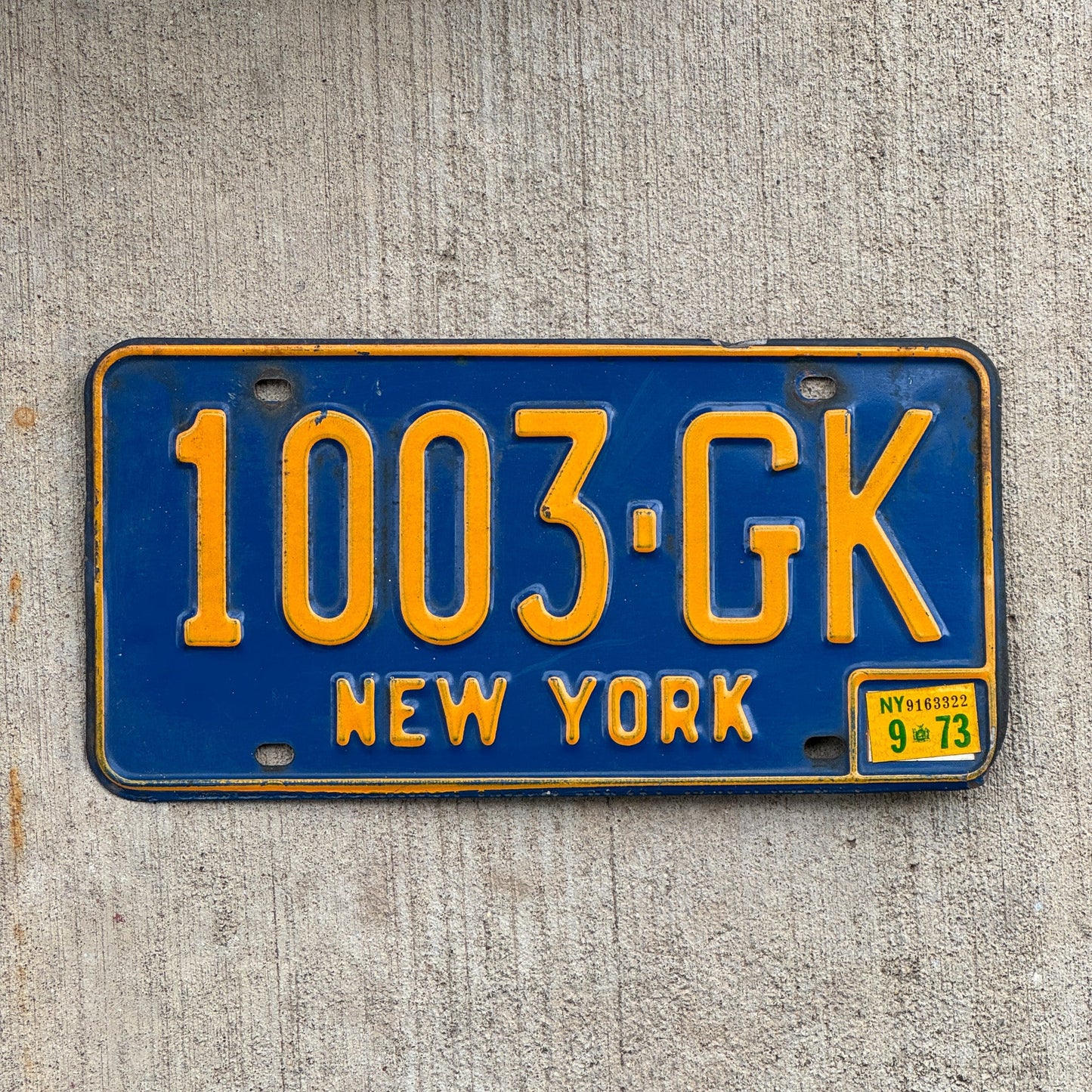 Photo of a 1966 New York License Plate Auto Tag Garage Decor Vintage 1003 GK