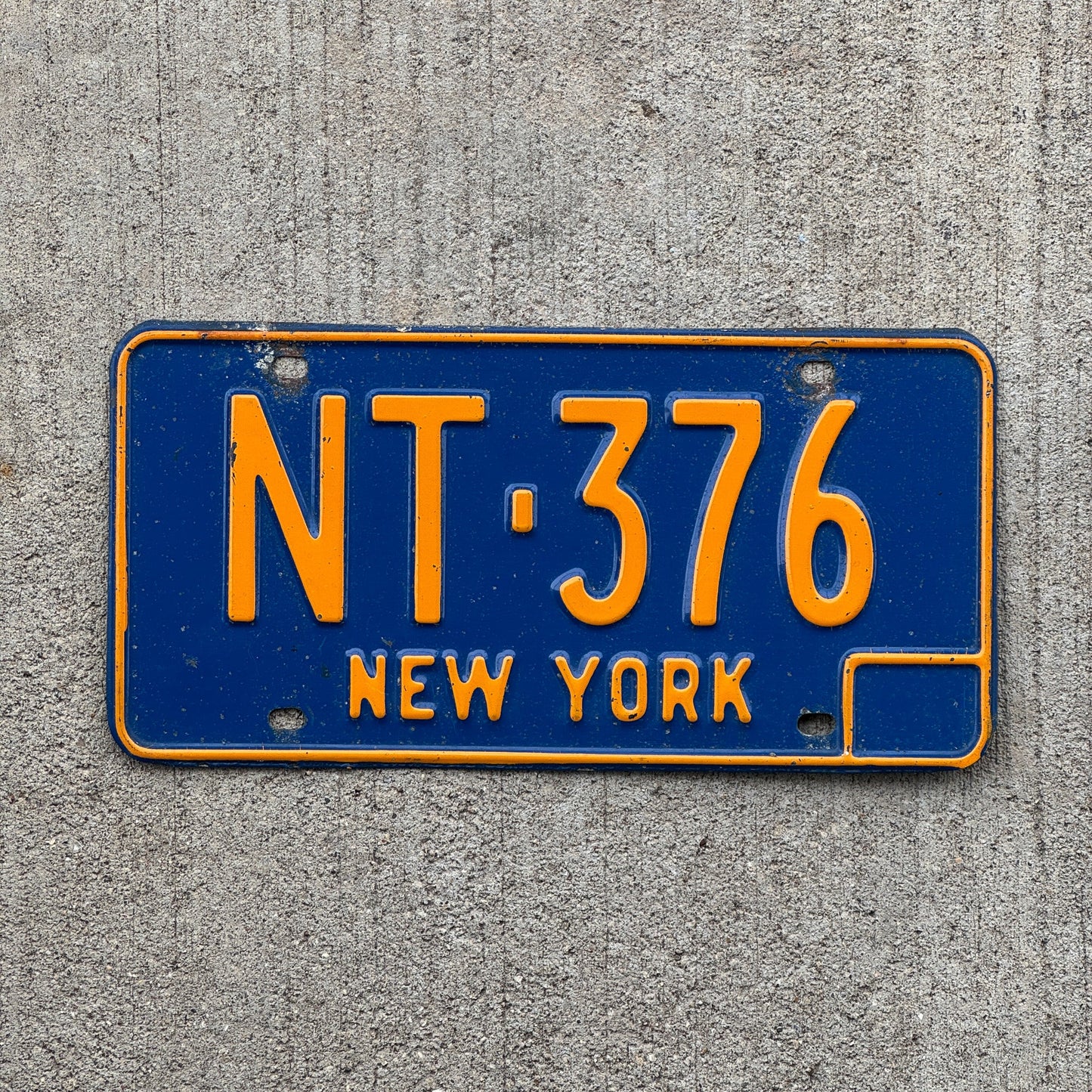 Photo of a 1966 New York License Plate Auto Tag Garage Decor Vintage NT 376