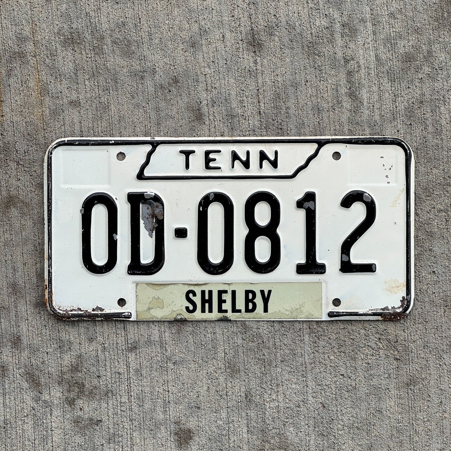 Photo of a 1966 Tennessee License Plate Auto Tag Garage Decor Vintage OD 0812 with original patina