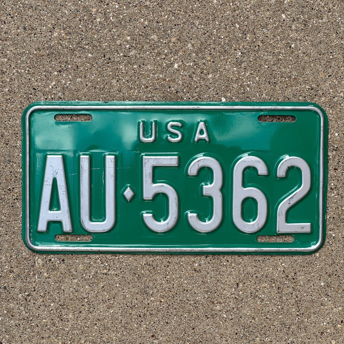 Photo of a 1966 US Forces Germany License Plate Auto Tag Garage Decor Vintage AU 5362