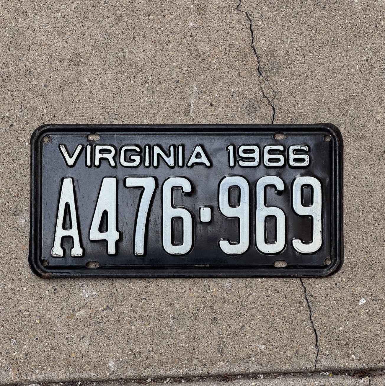 Photo of a 1966 Virginia License Plate Auto Tag Garage Decor Vintage A 476 969