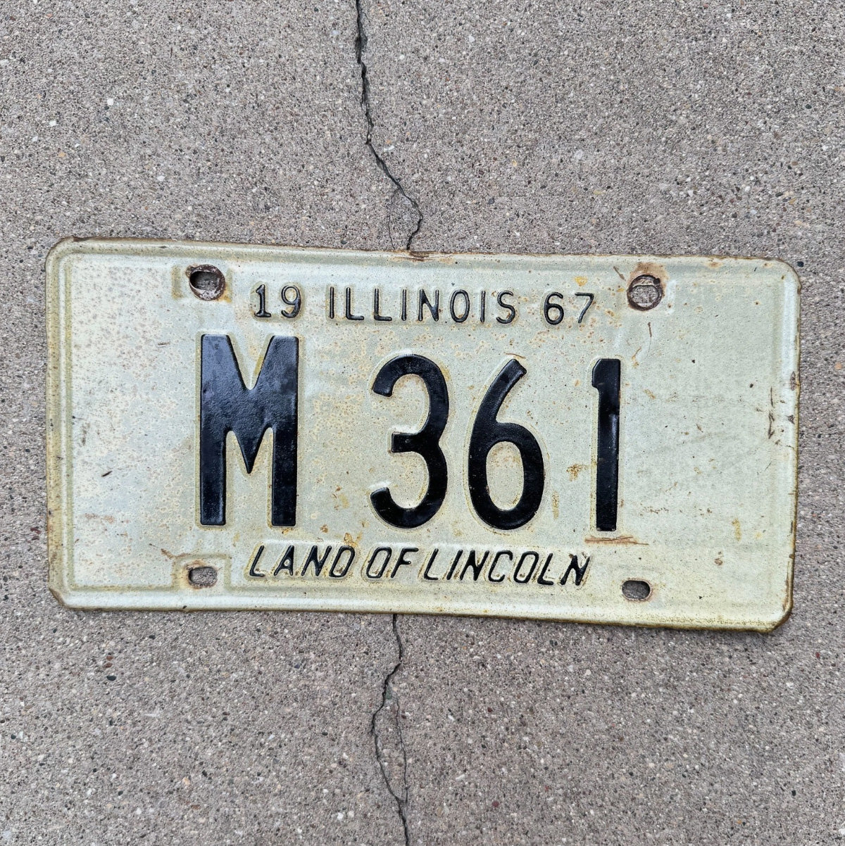 Photo of a 1967 Illinois MUNICIPAL License Plate Auto Tag Garage Decor Vintage License Plate Auto Tag Garage Decor M 361