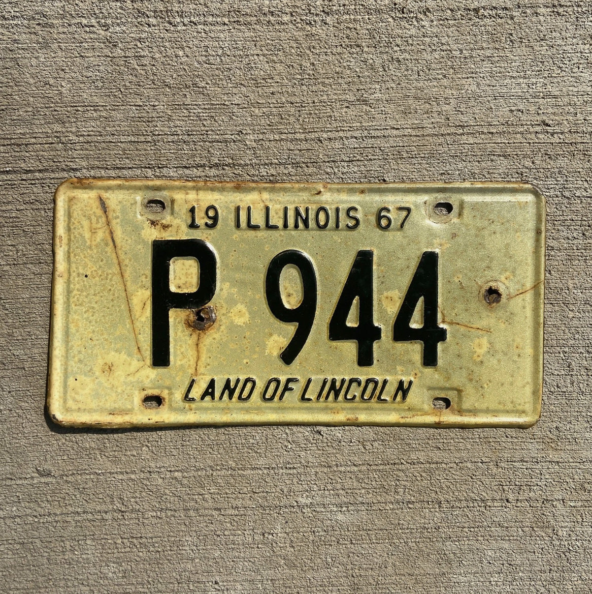 Photo of a 1967 Illinois Truck License Plate Auto Tag Garage Decor Vintage License Plate Garage Auto Decor Three Digit Car Show P 944