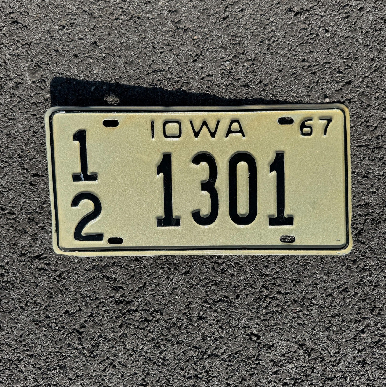 Photo of a 1967 Iowa License Plate Auto Tag Garage Decor Vintage 12 1301