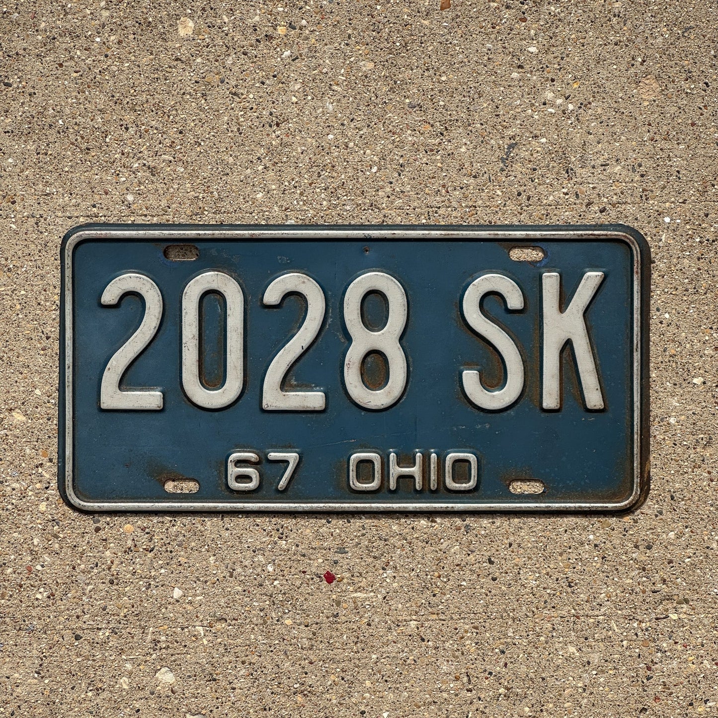 Photo of a 1967 Ohio License Plate Auto Tag Garage Decor Vintage 2028 SK