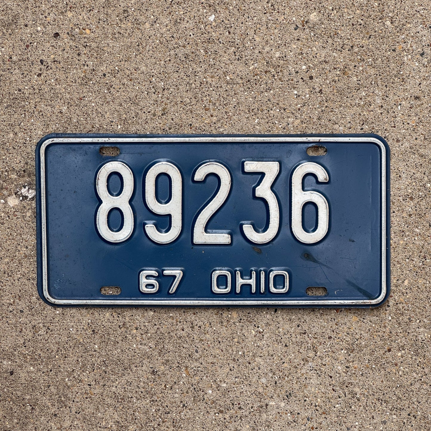 Photo of a 1967 Ohio License Plate Auto Tag Garage Decor Vintage 89236