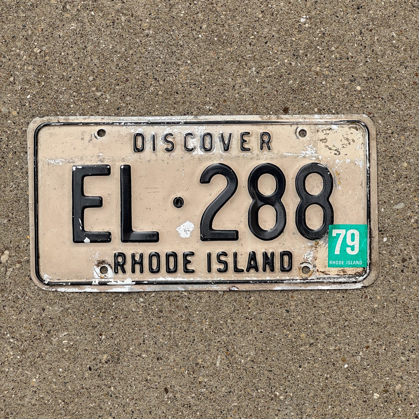 Photo of a 1967 Rhode Island License Plate Auto Tag Garage Decor Vintage 1979 sticker EL 288