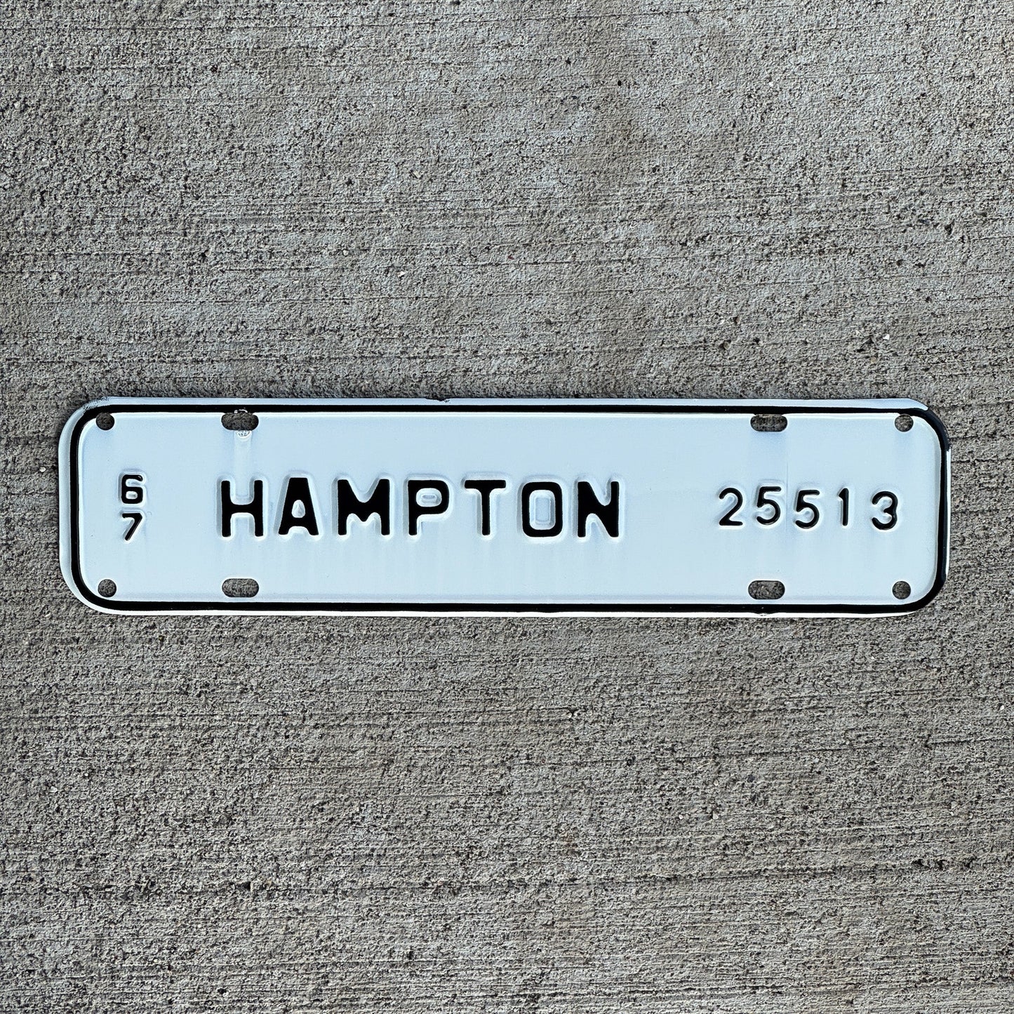 Photo of a 1967 Virginia Tax Tag License Plate Auto Tag Garage Decor Vintage Hampton 25513