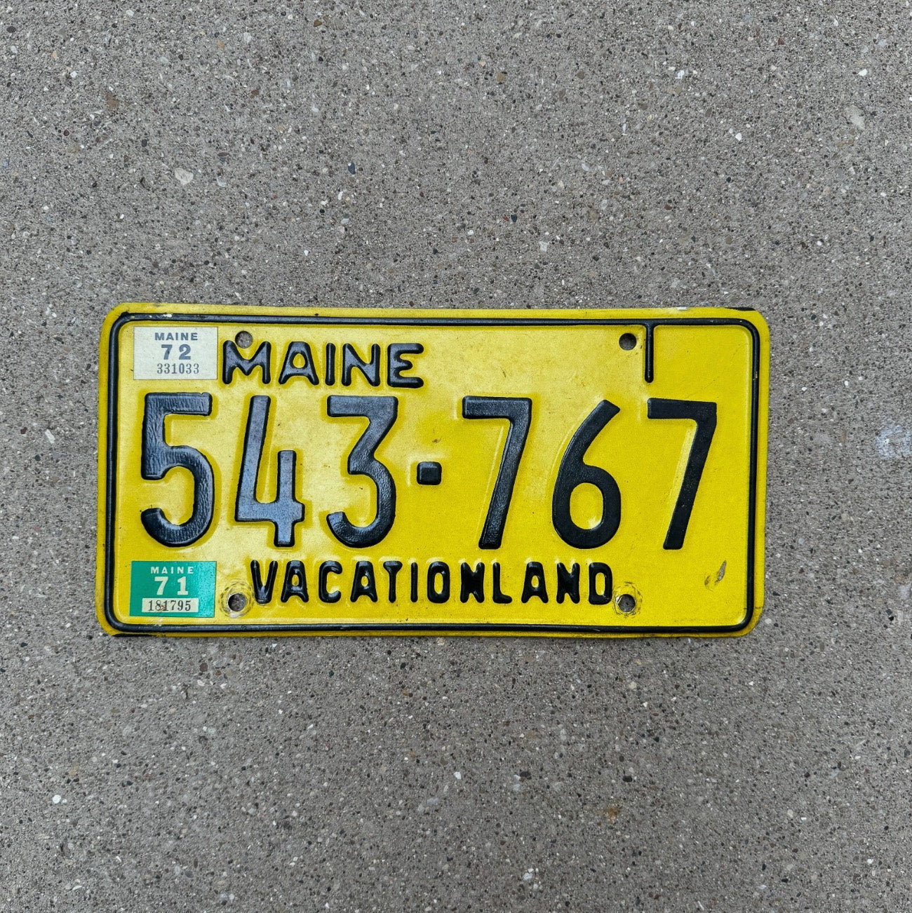 Photo of a 1968 1972 Maine Truck License Plate Auto Tag 1 Garage Decor 543 767