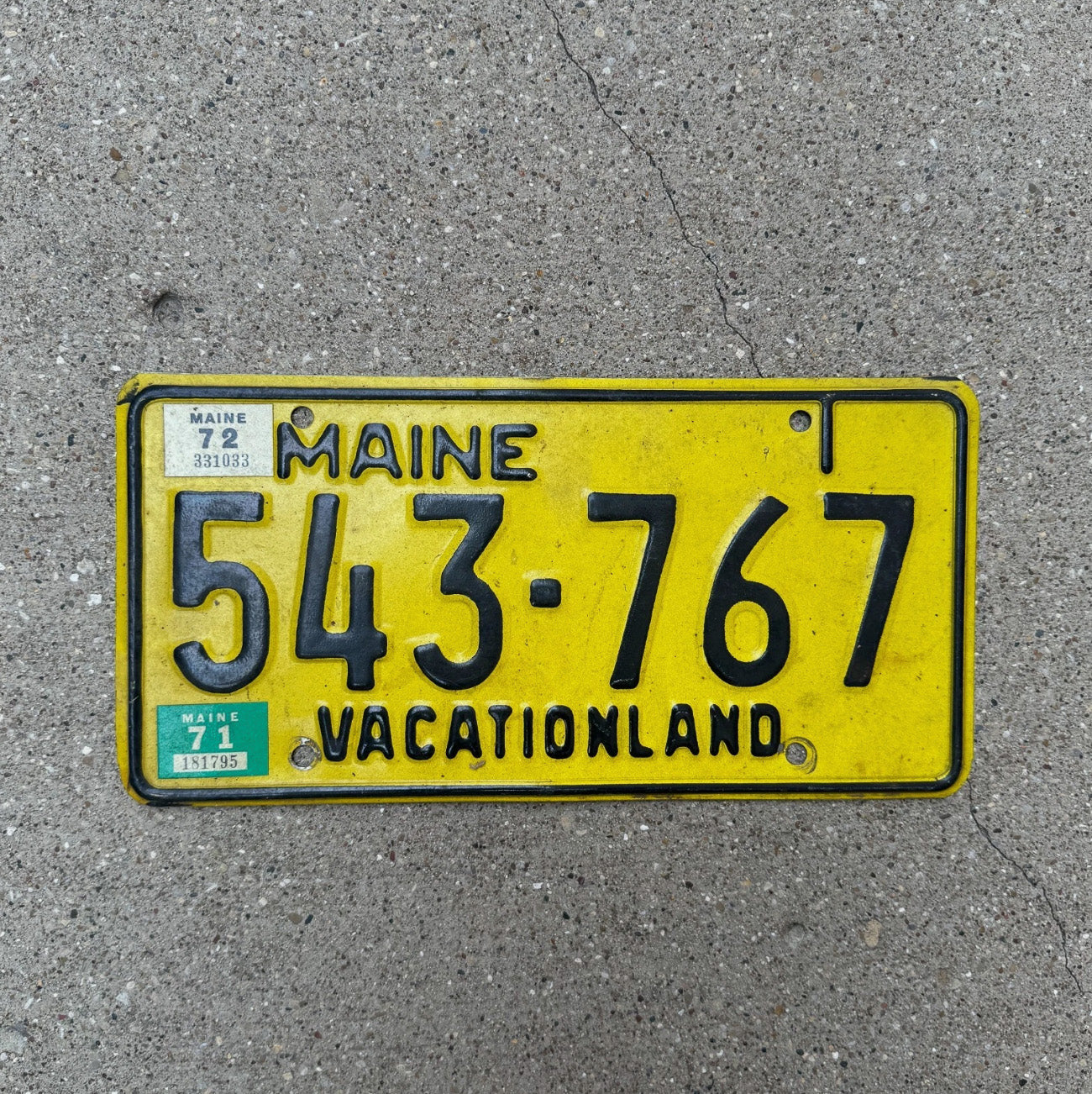 Photo of a 1968 1972 Maine Truck License Plate Auto Tag 2 Garage Decor 543 767