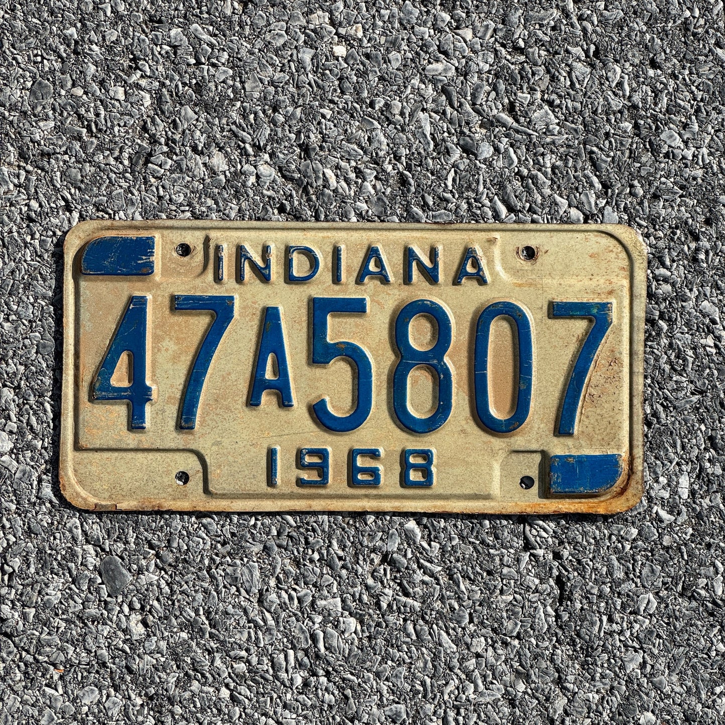 Photo of a 1968 Indiana License Plate Auto Tag Garage Decor Vintage 47A5807