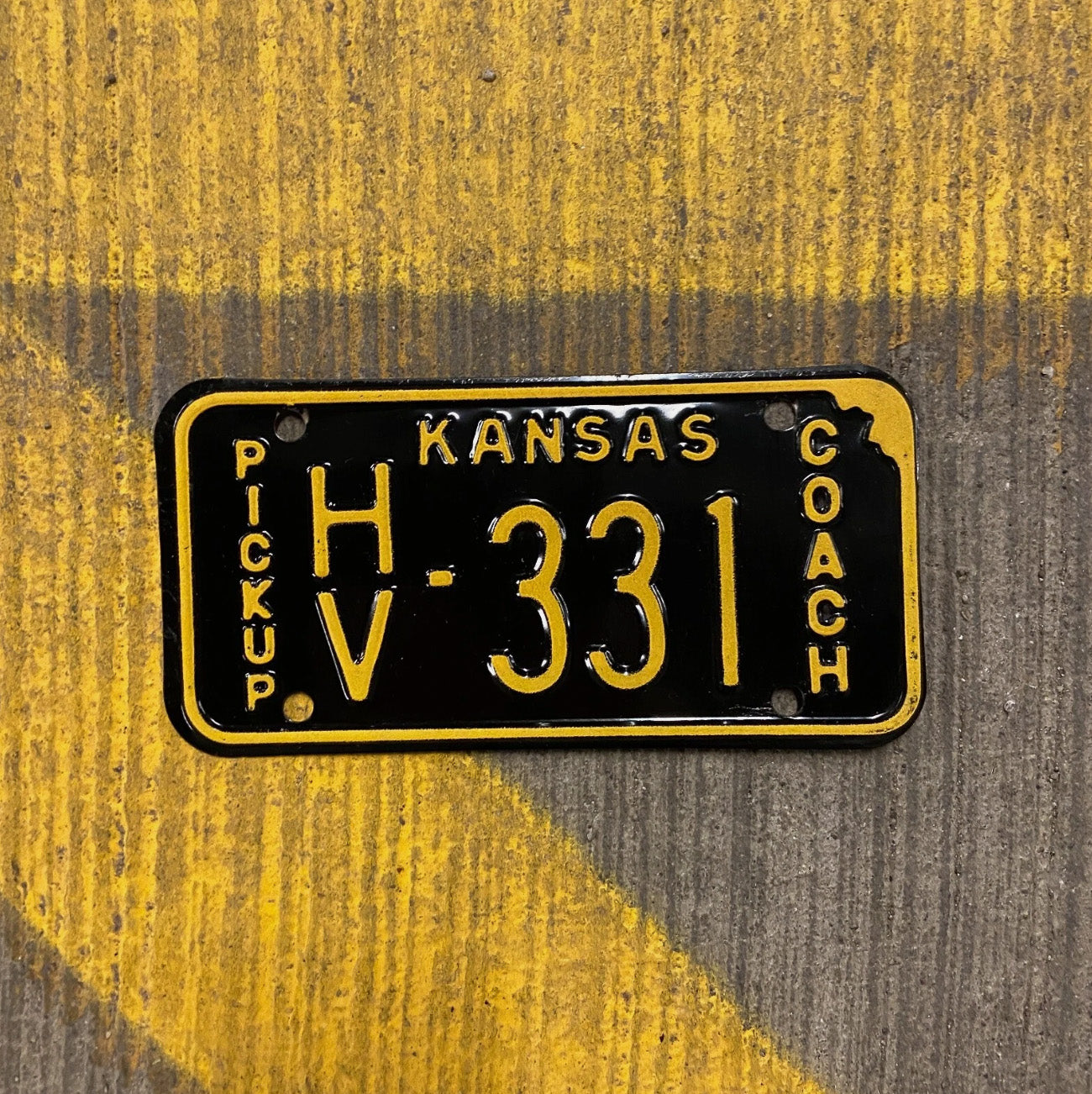Photo of a 1968 Kansas Pickup Coach License Plate Auto Tag Garage Decor Vintage HV 331