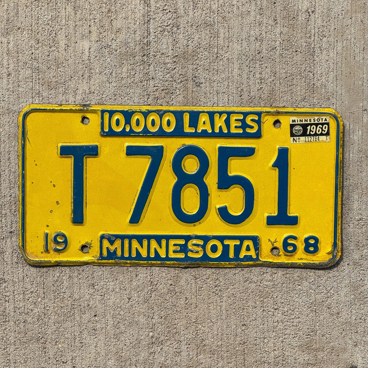 Photo of a 1968 Minnesota FARM TRUCK License Plate Auto Tag Garage Decor Vintage T 7851