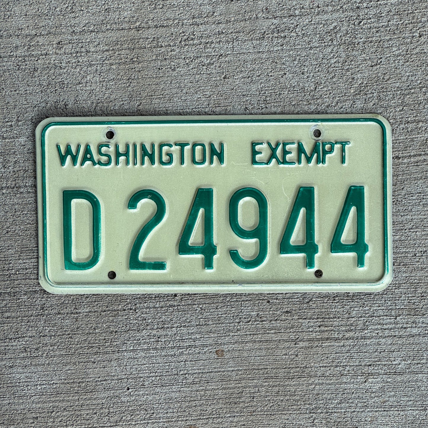 Photo of a 1968 Washington City Owned Exempt License Plate Auto Tag Garage Decor Vintage D 24944