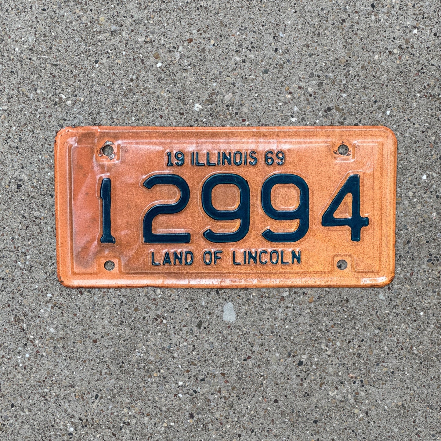Photo of a 1969 Illinois Motorcycle License Plate Auto Tag Garage Decor Vintage 12994