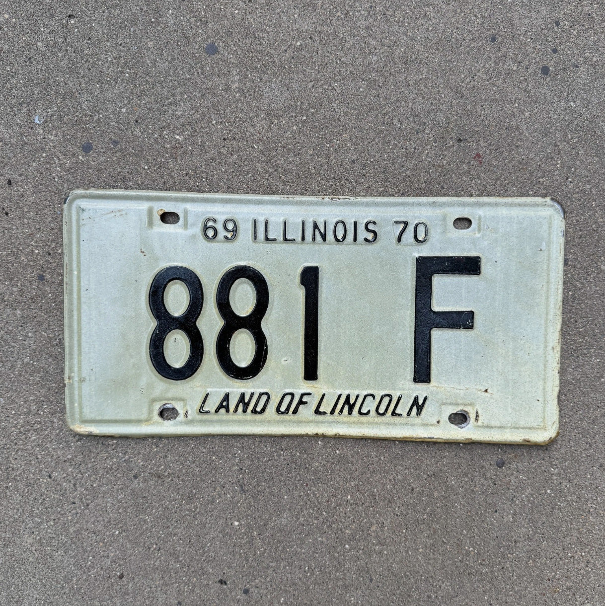 Photo of a 1969 Illinois TRUCK License Plate Auto Tag Garage Decor Vintage License Plate Auto Tag Garage Decor 3 Digit Low Number 881 F