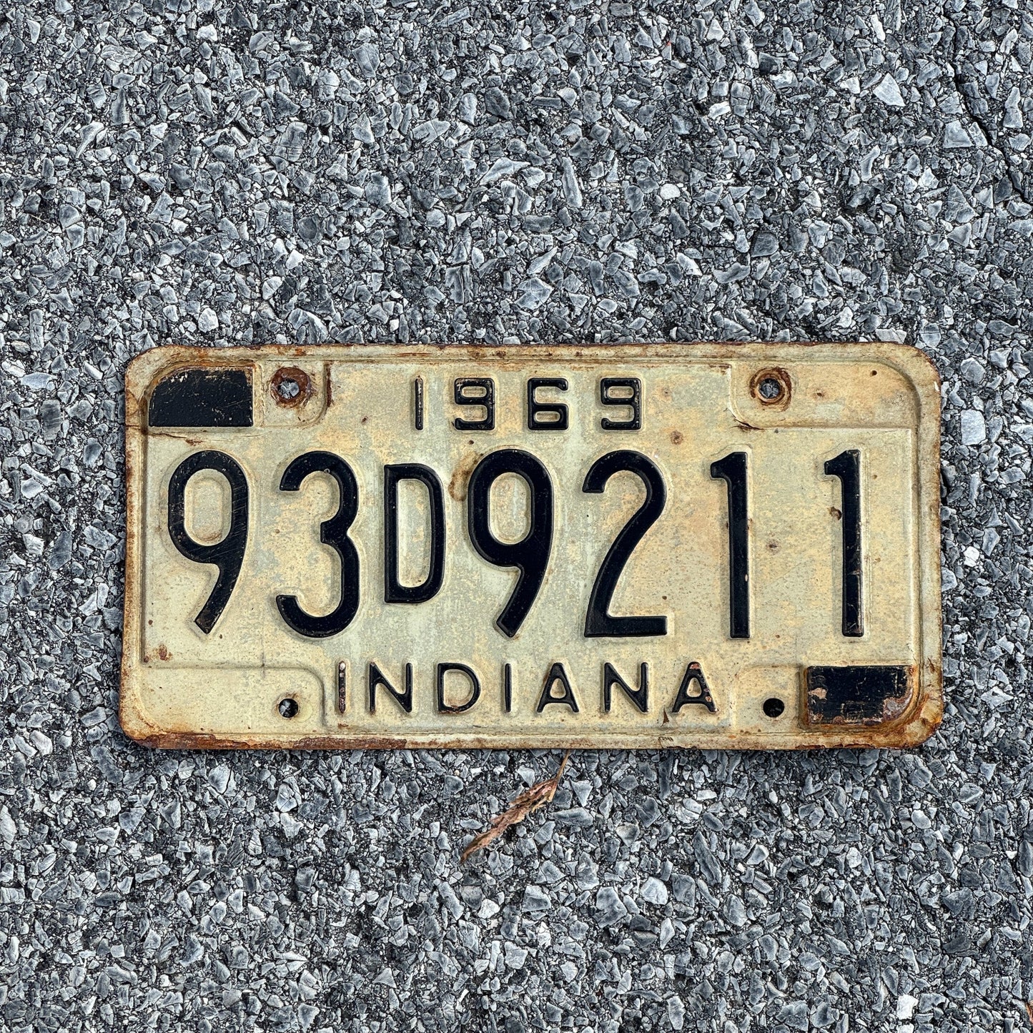 Photo of a 1969 Indiana License Plate Auto Tag Garage Decor Vintage 93D9211
