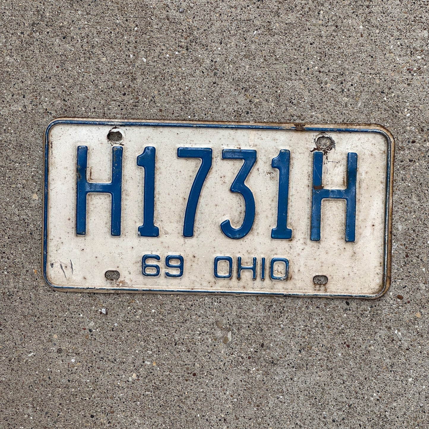 Photo of a 1969 Ohio License Plate Auto Tag Garage Decor Vintage H 1731 H