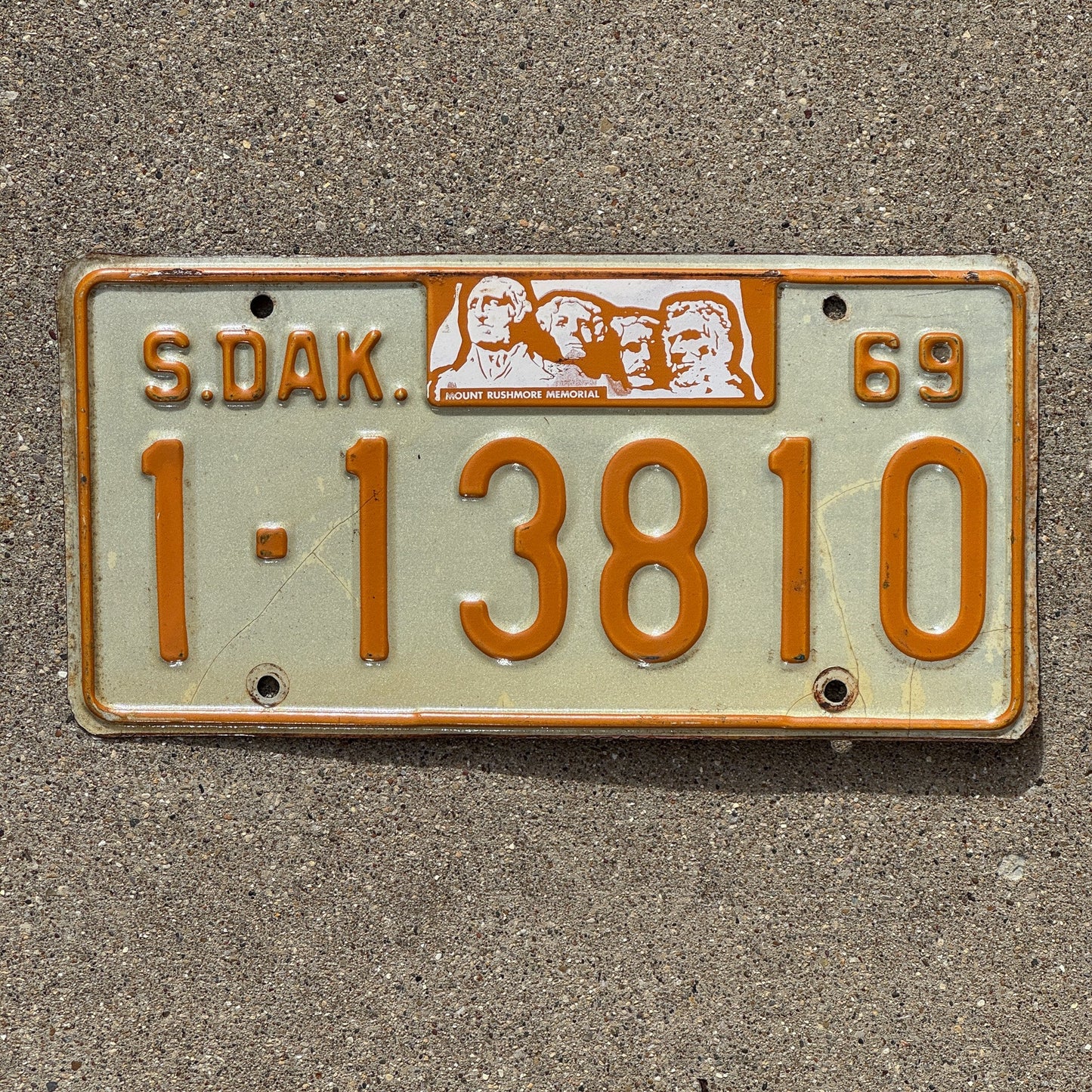 Photo of a 1969 South Dakota License Plate Auto Tag Garage Decor Vintage Mount Rushmore 1 13810