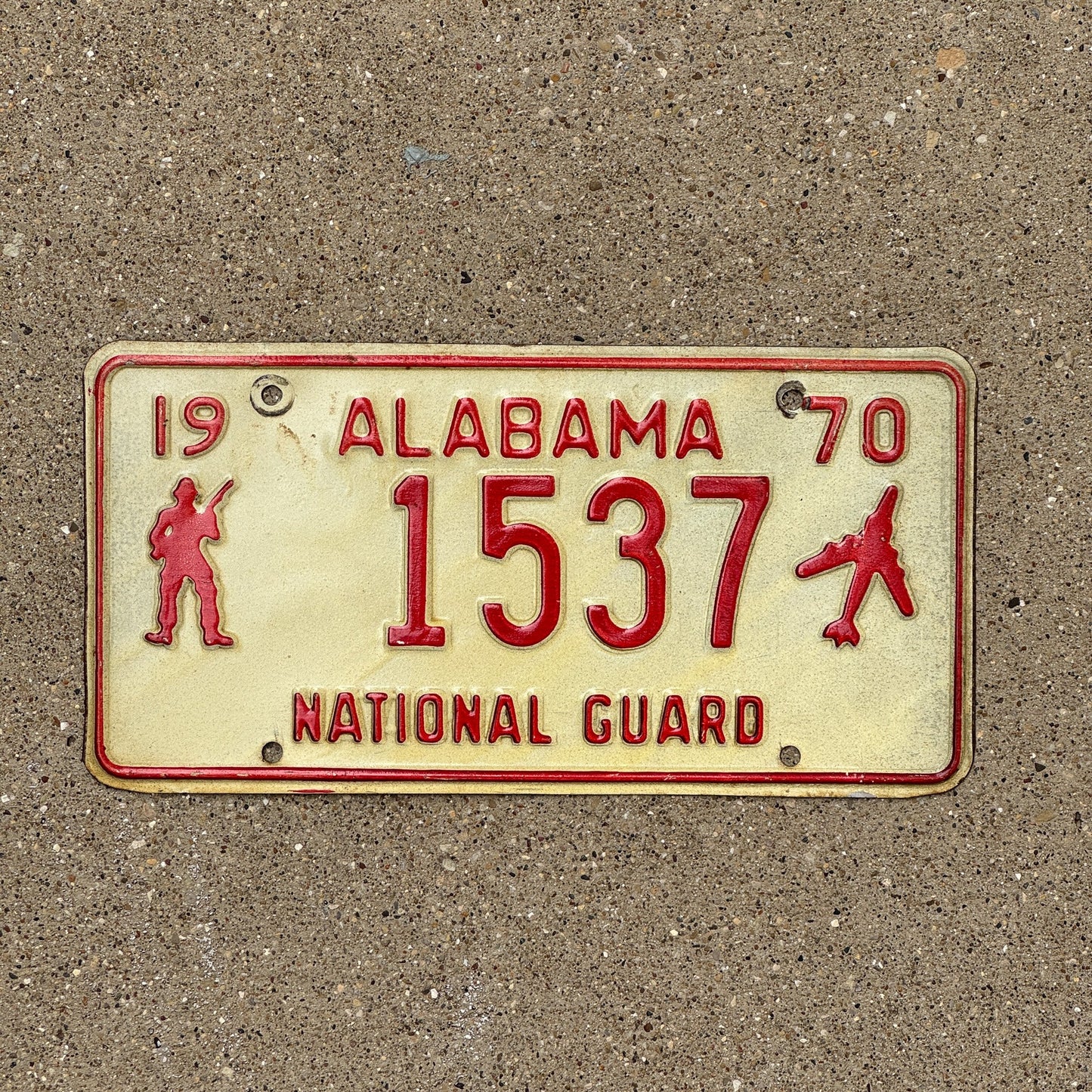 Photo of a 1970 Alabama National Guard License Plate Auto Tag Garage Decor Vintage Military 1537