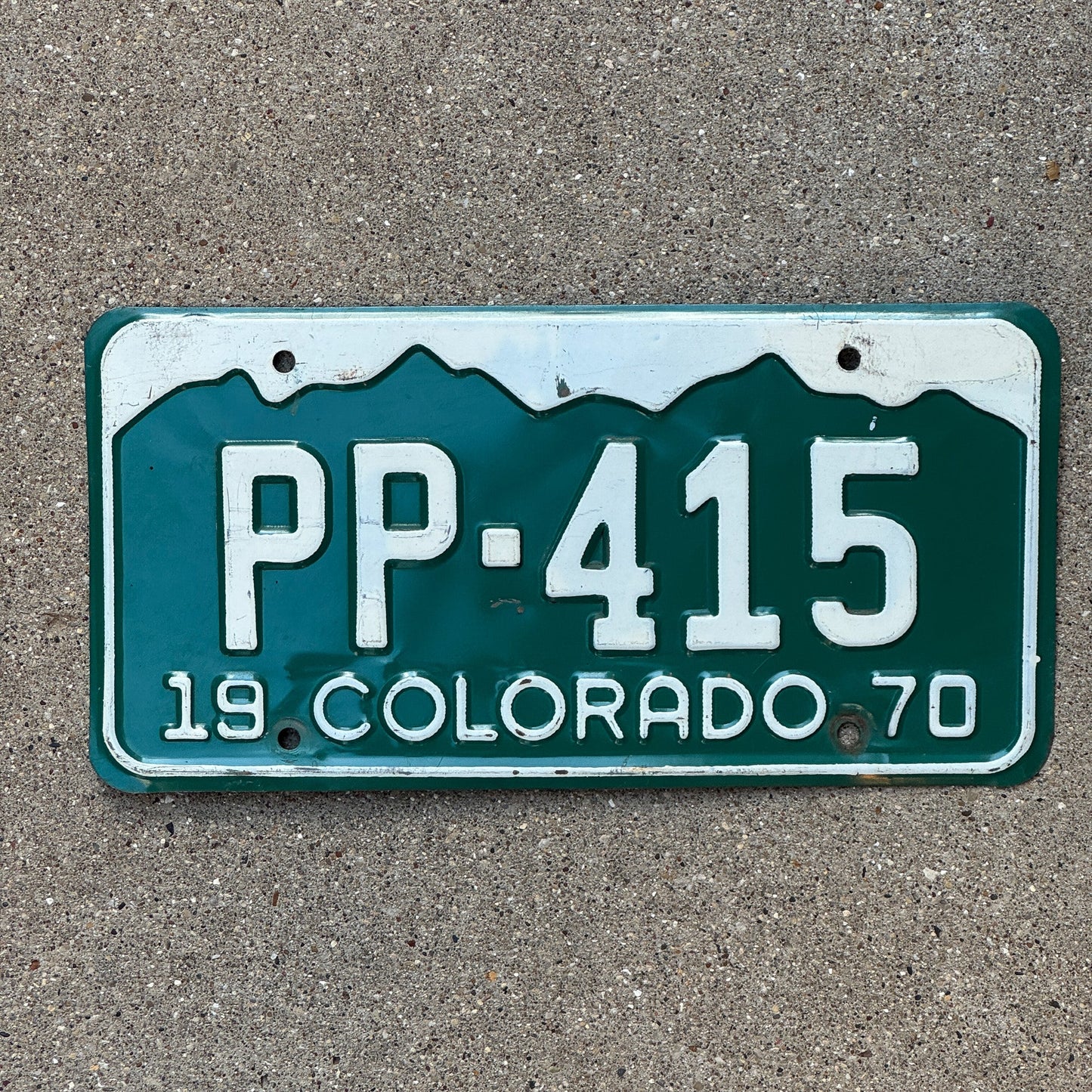 Photo of a 1970 Colorado License Plate Auto Tag Garage Decor Vintage PP 415