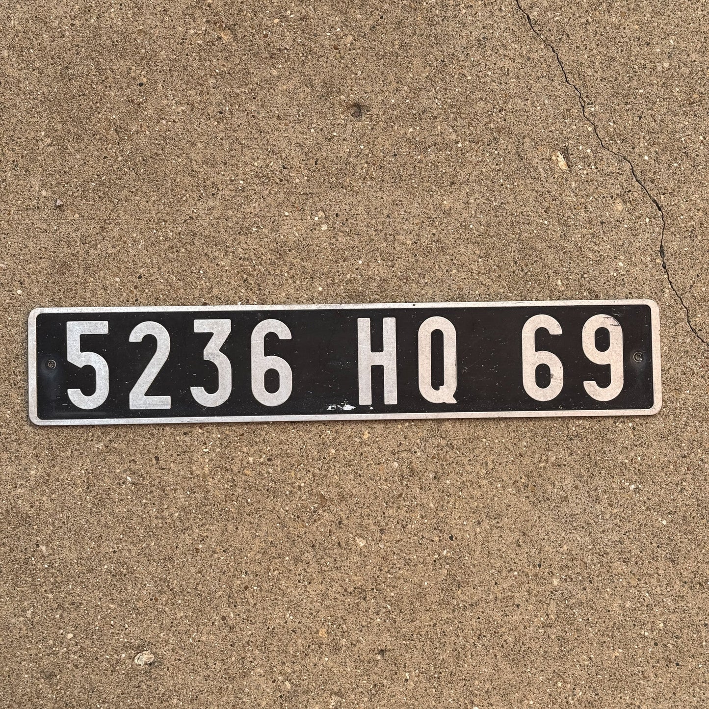 Photo of a 1970 Era France License Plate Auto Tag Garage Decor Vintage Rhone Dept 5236 HQ 69