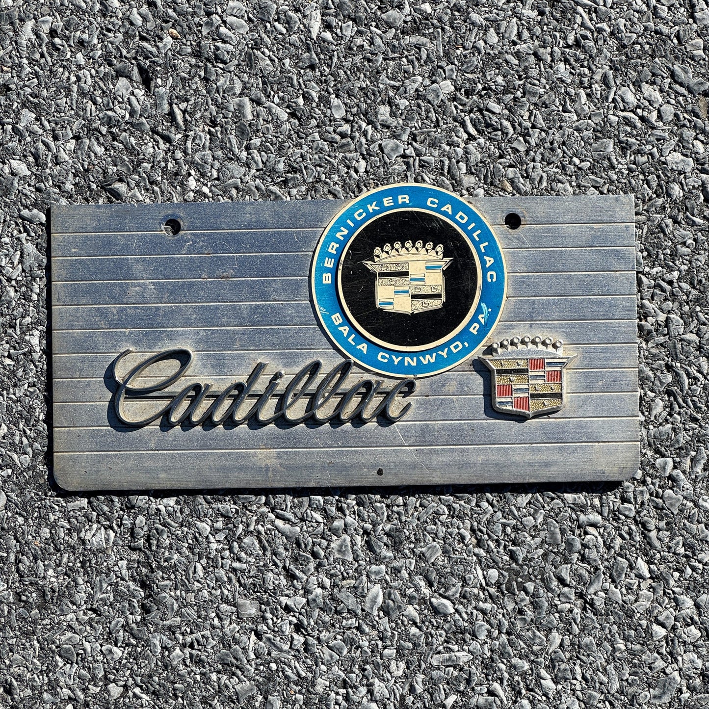 Photo of a 1970 Era Pennsylvania Booster License Plate Auto Tag Garage Decor Vintage Metal Bala Cynwyd Cadillac