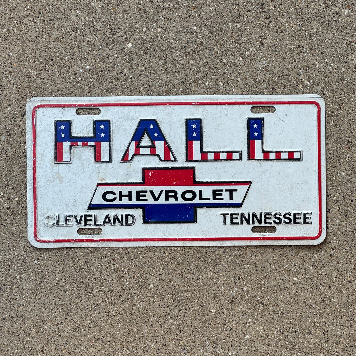 Photo of a 1970 Era Tennessee License Plate Auto Tag Garage Decor Vintage Hall Chevrolet Cleveland TN