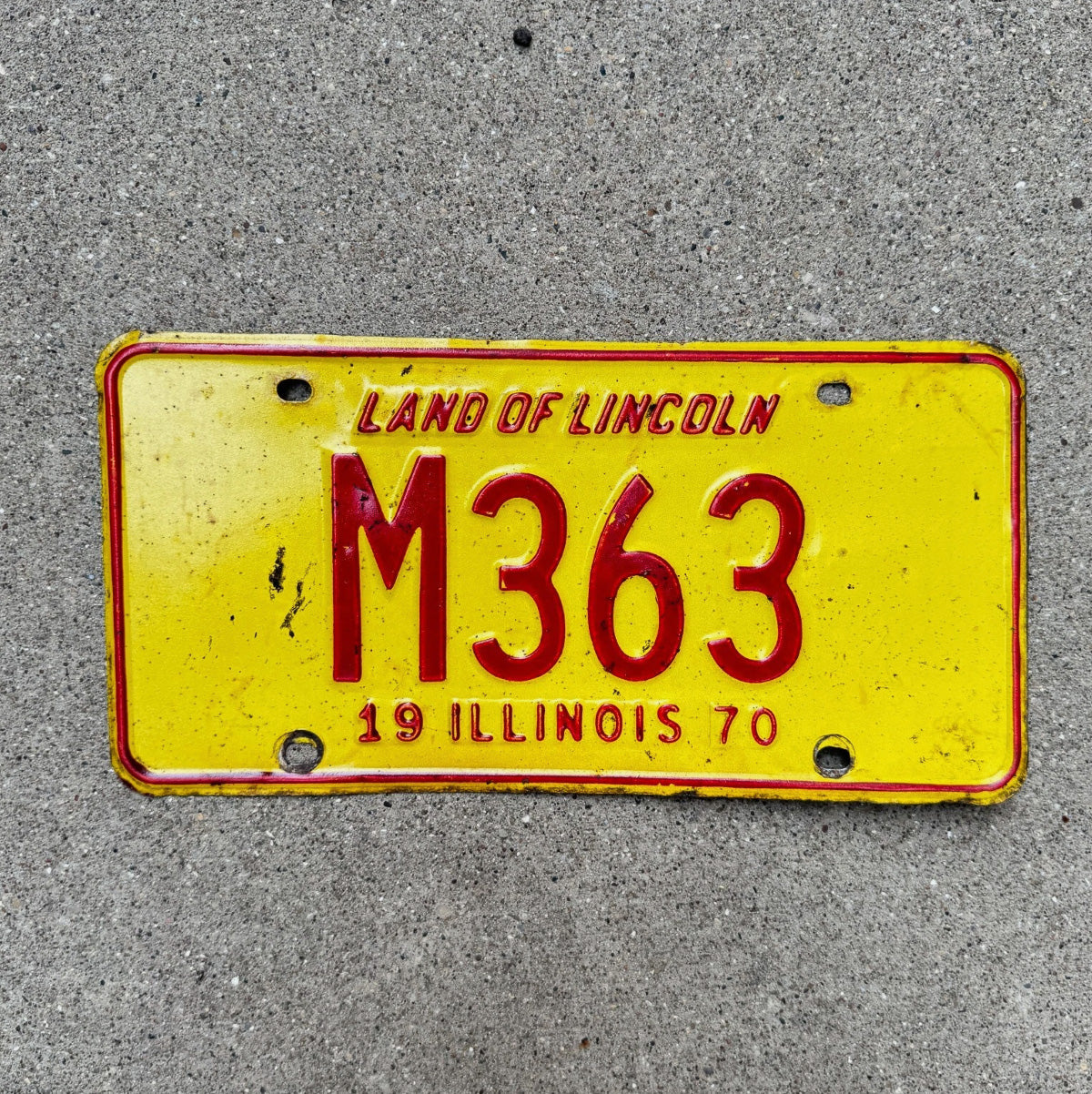 Photo of a 1970 Illinois MUNICIPAL License Plate Auto Tag Garage Decor Vintage License Plate Auto Tag Garage Decor M 363