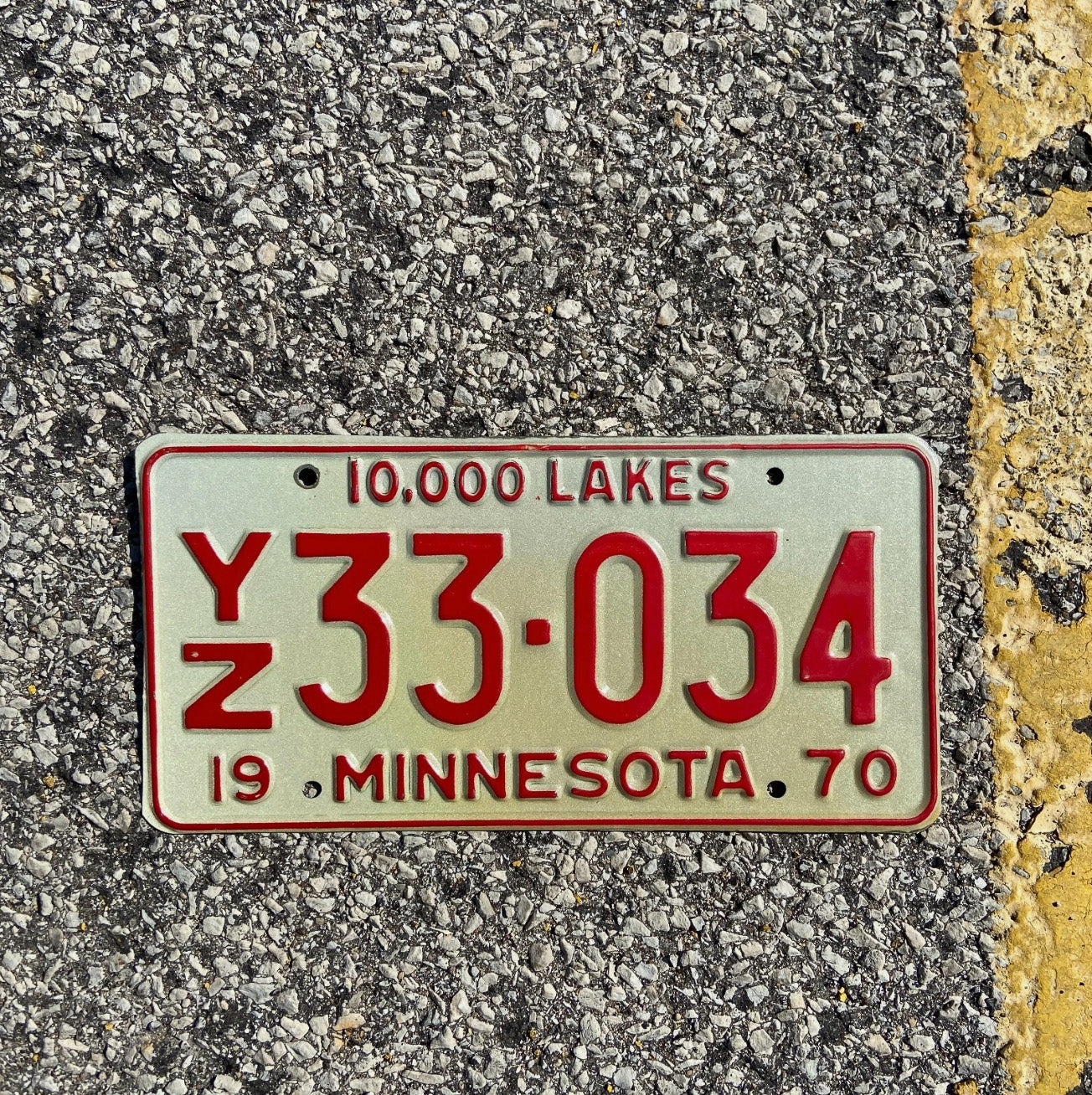 Photo of a 1970 Minnesota License Plate Auto Tag Garage Decor Vintage YZ 33034