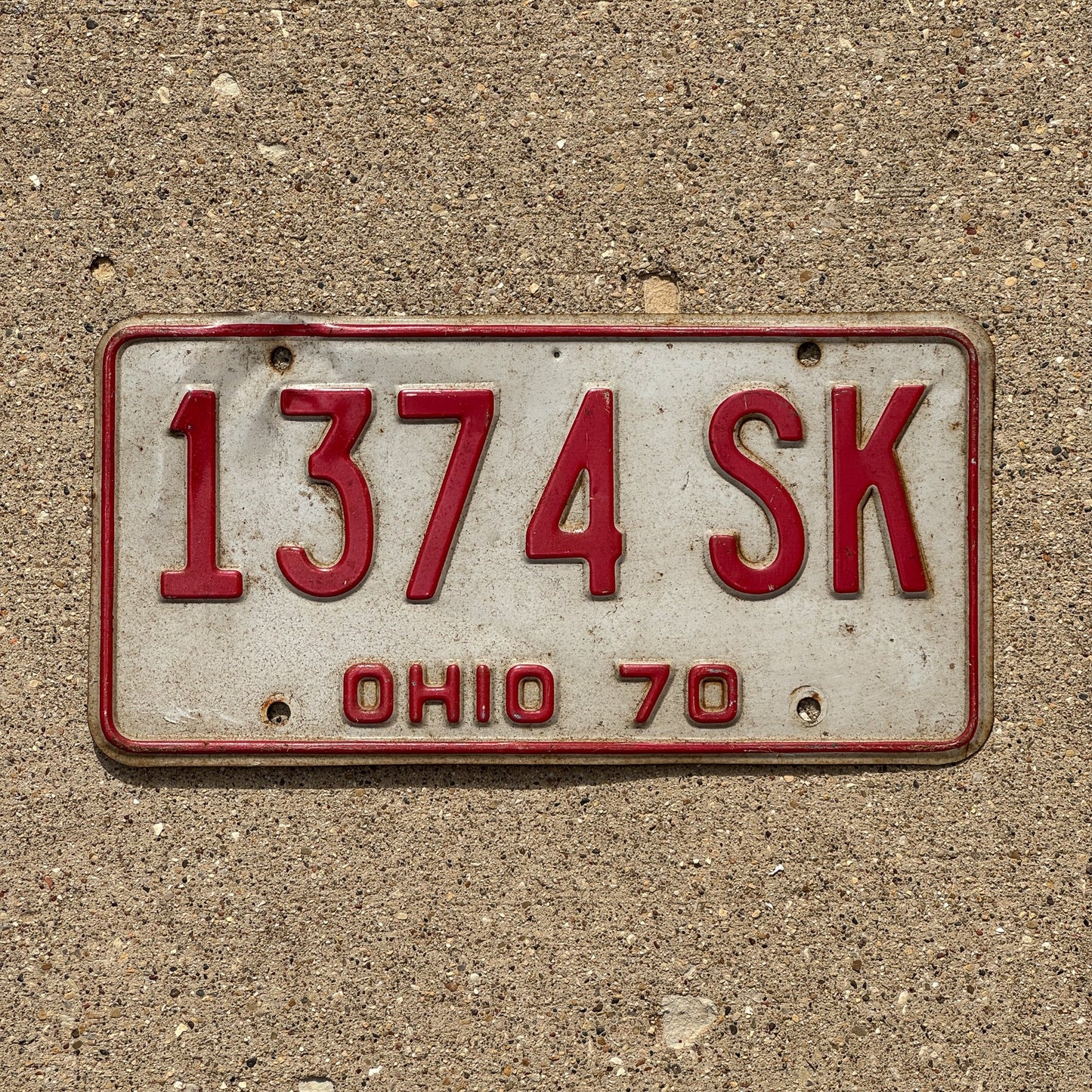 Photo of a 1970 Ohio License Plate Auto Tag Garage Decor Vintage 1374 SK