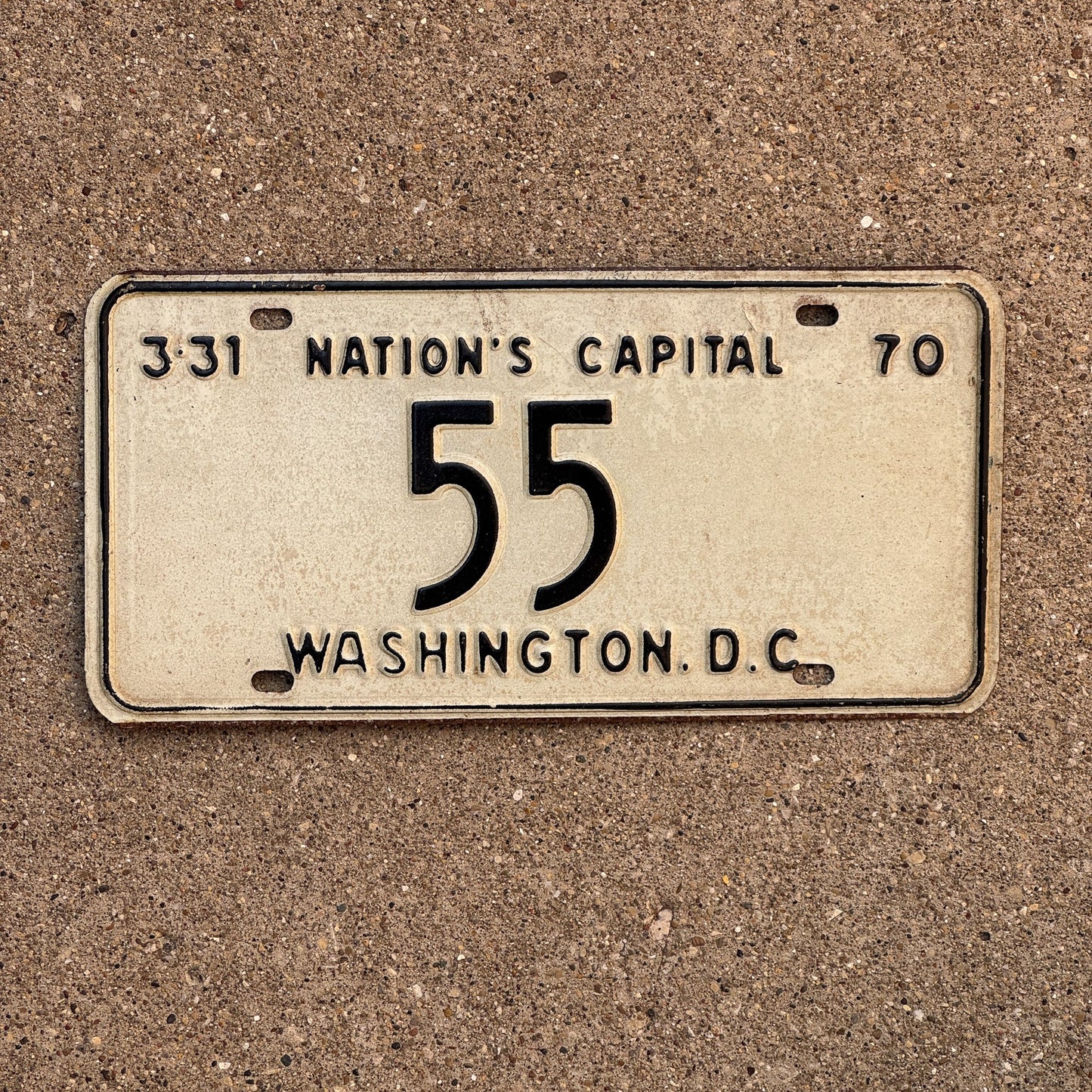 Photo of a 1970 Washington DC License Plate Auto Tag Garage Decor Vintage 55