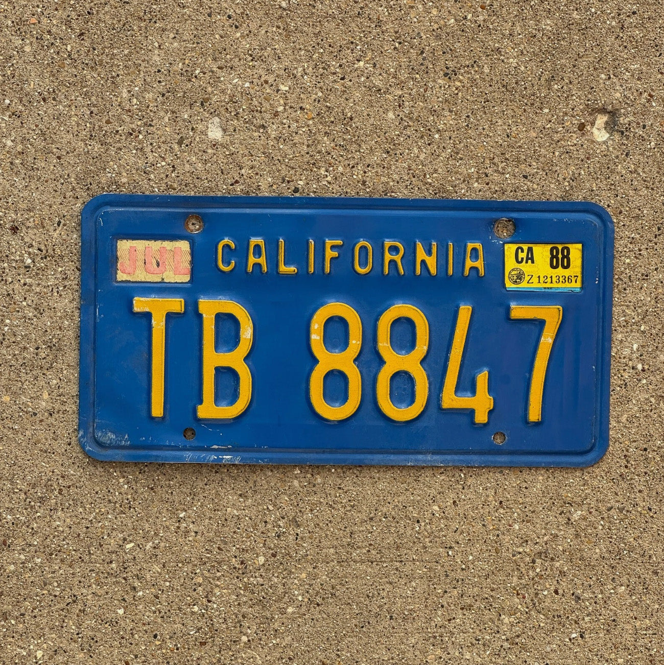 Photo of a 1971 California Trailer License Plate Auto Tag Garage Decor Vintage TB 8847