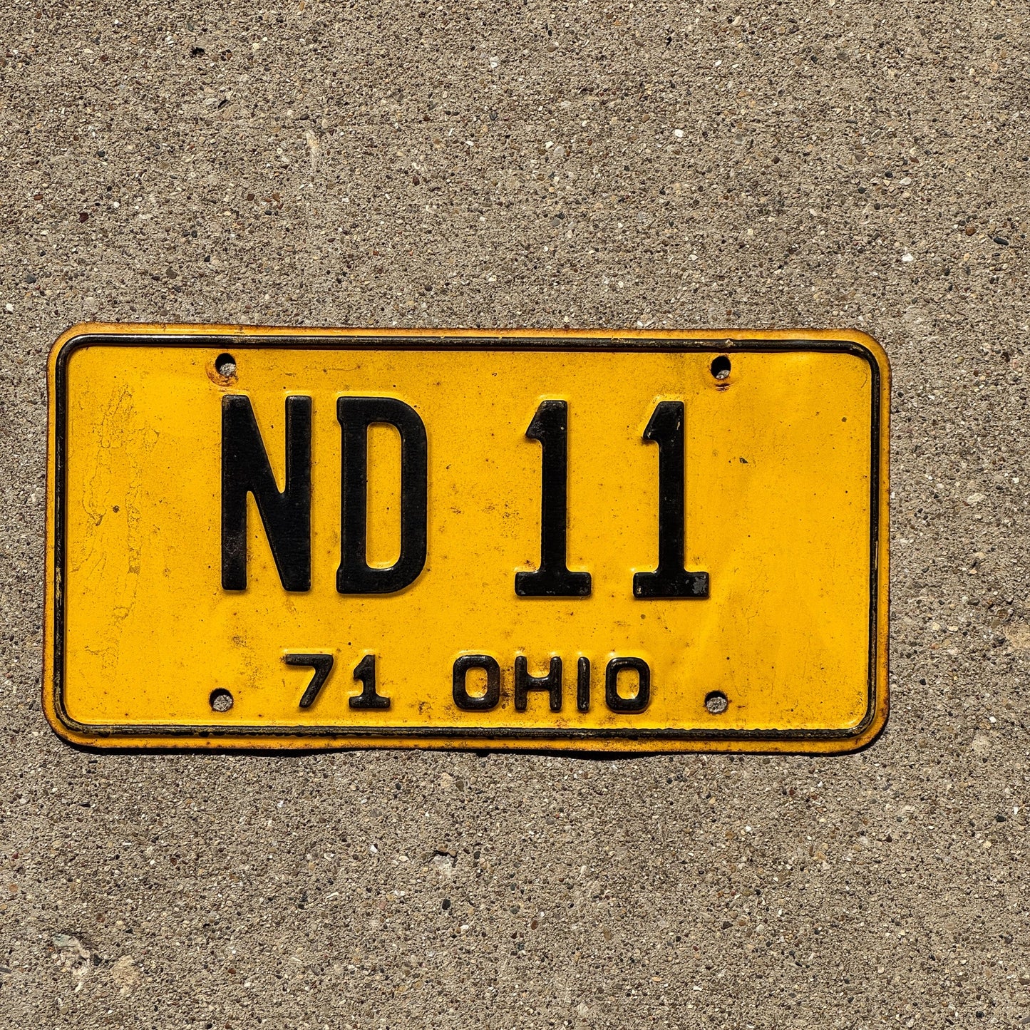 Photo of a 1971 Ohio License Plate Auto Tag Garage Decor Vintage North Dakota Notre Dame ND 11