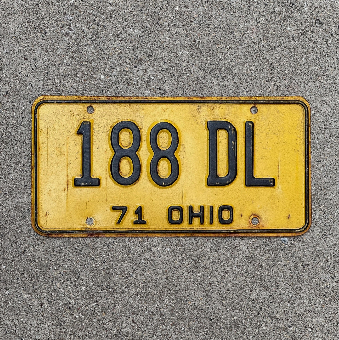 Photo of a 1971 Ohio License Plate Pair Auto Tag Garage Decor Vintage 188 DL