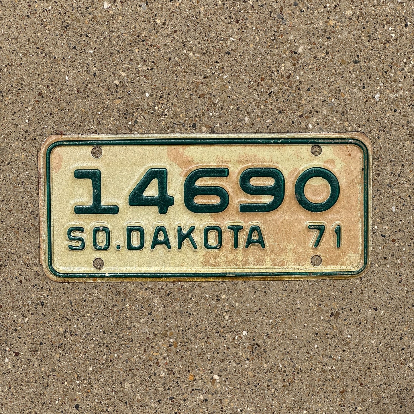 Photo of a 1971 South Dakota Motorcycle License Plate Auto Tag Garage Decor Vintage 14690